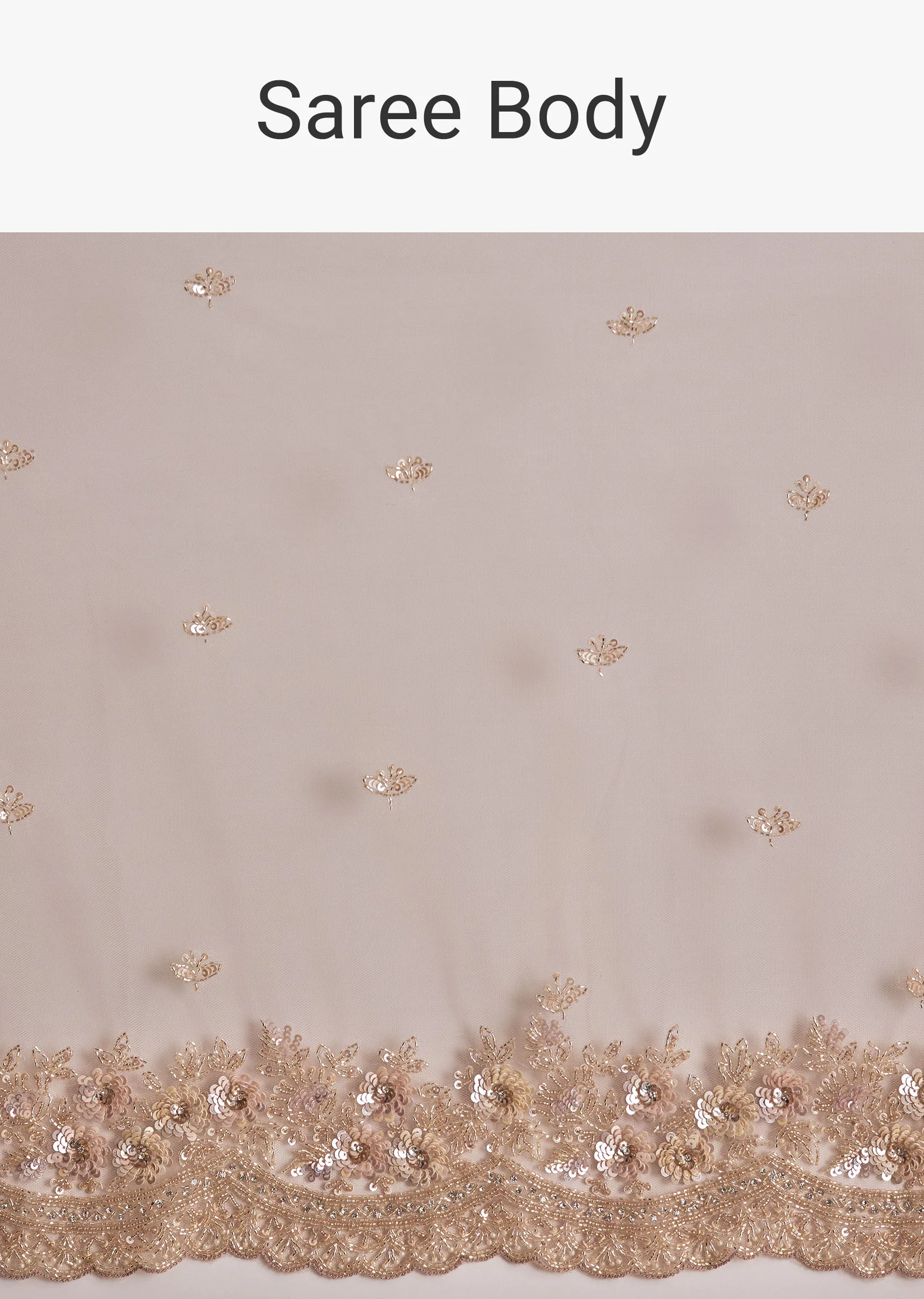Lavender Net Saree With Scalloped Border - Image 8