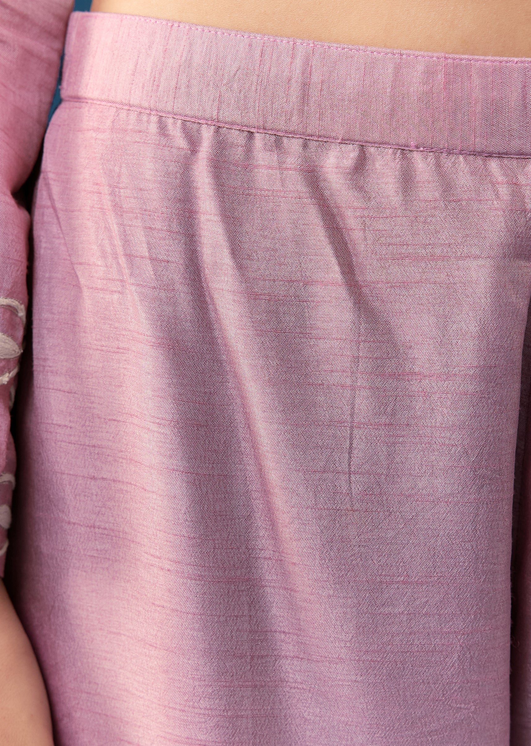 Lavender Pastel Pakistani Style Anarkali Suit With Thread Work - Image 6