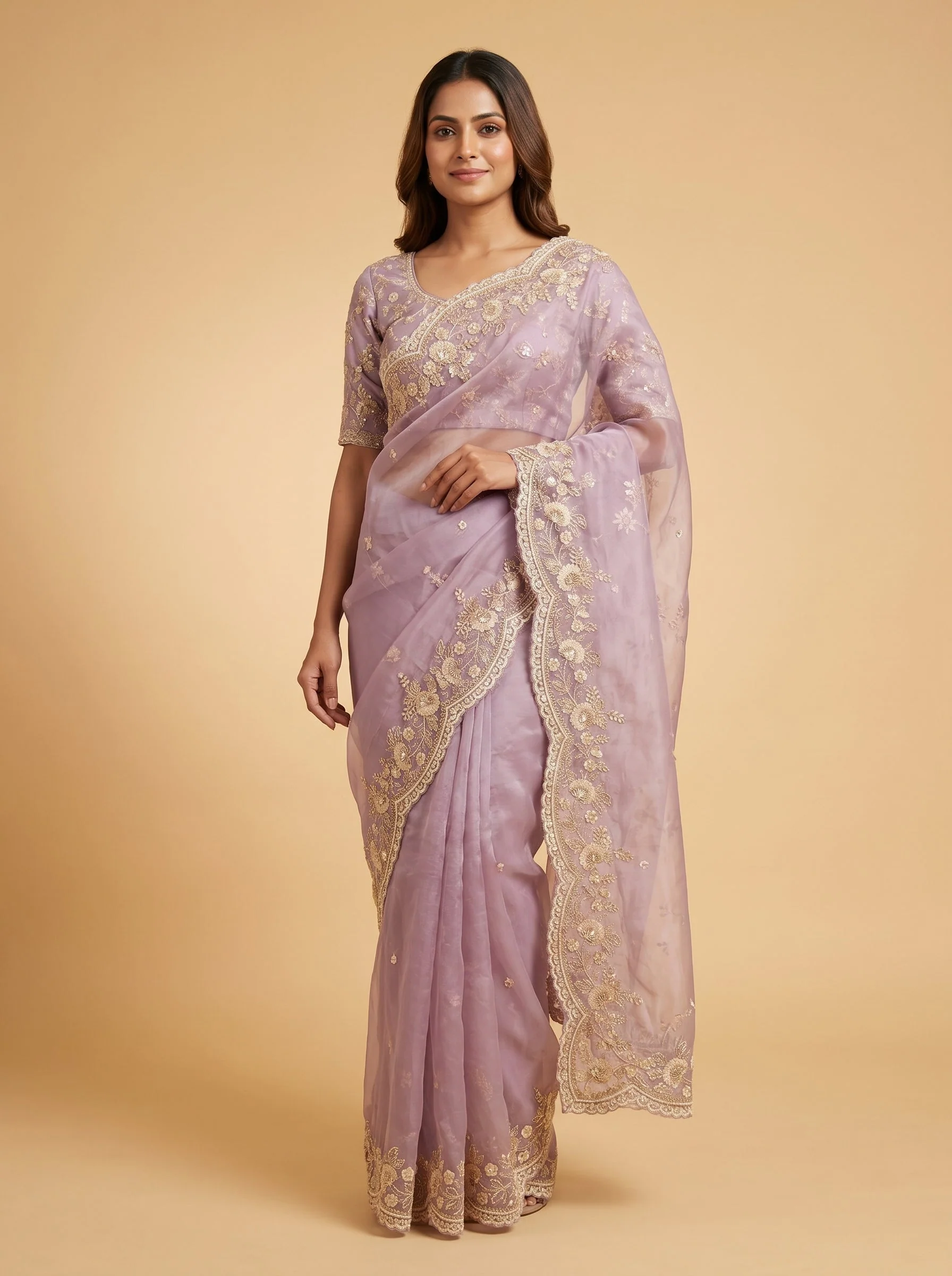Lavender Soft Glow Saree