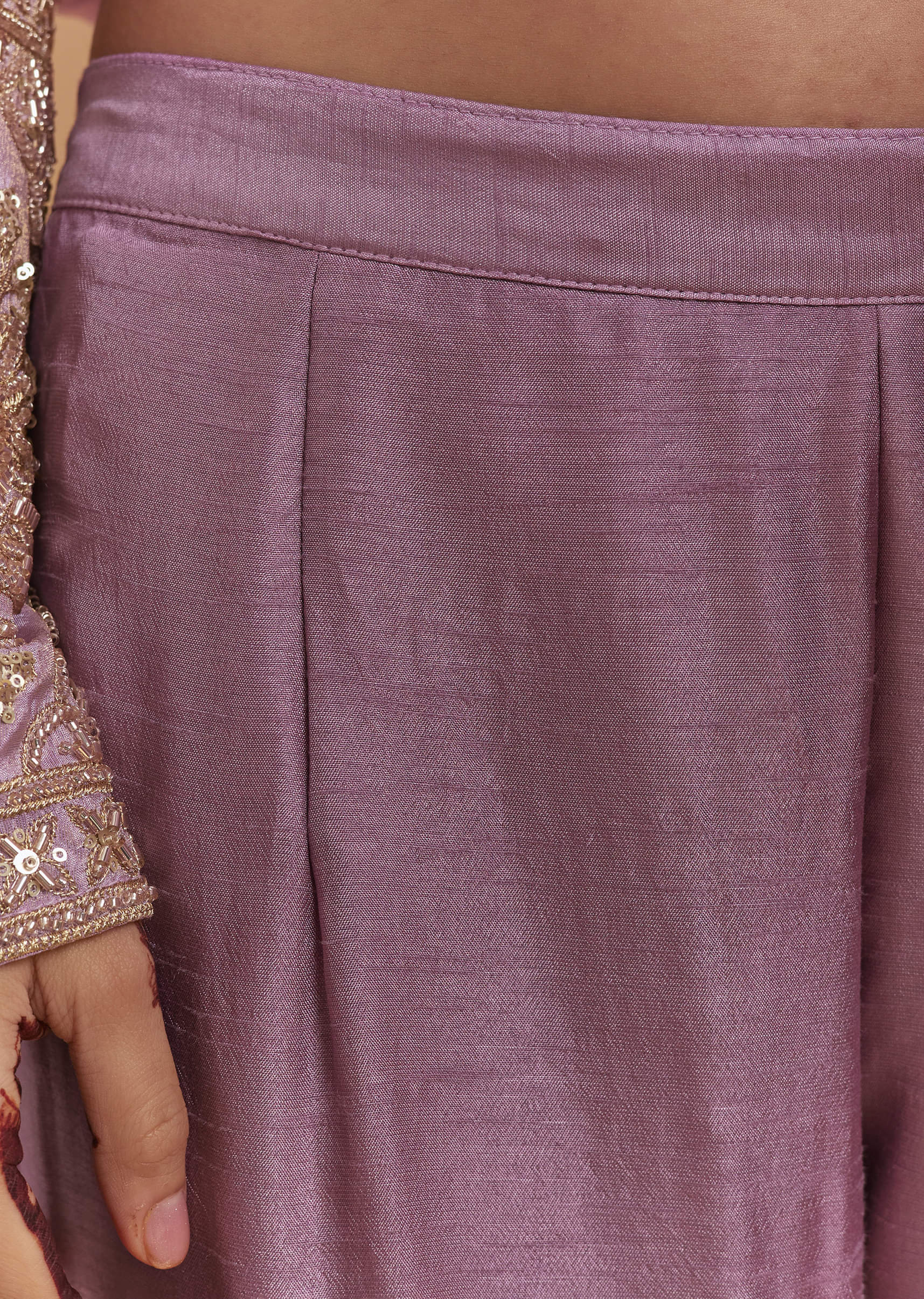 Lavender Tissue Anarkali Suit With Sequins And Beads Work - Image 6