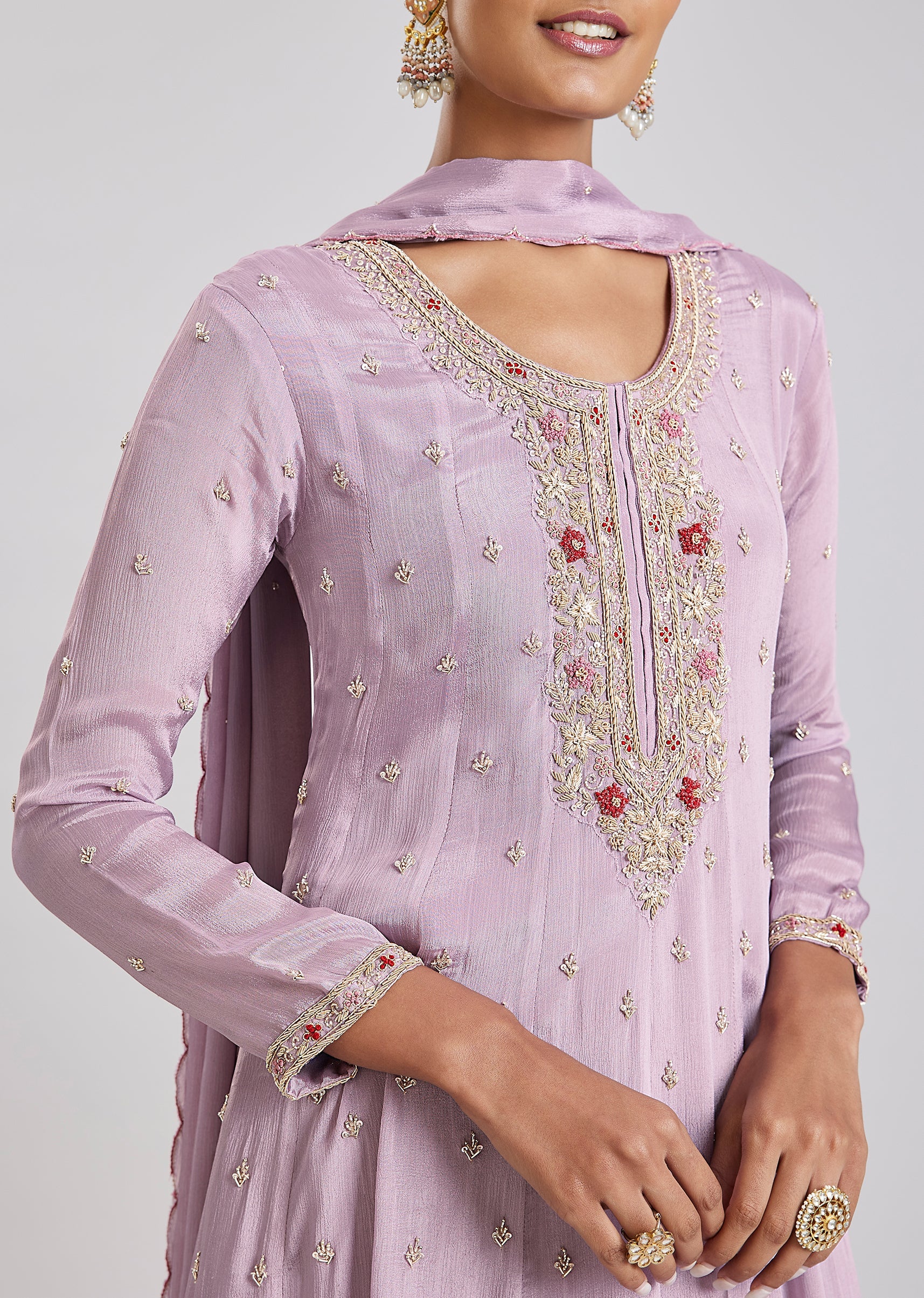 Lavender Zardosi Anarkali - Image 2