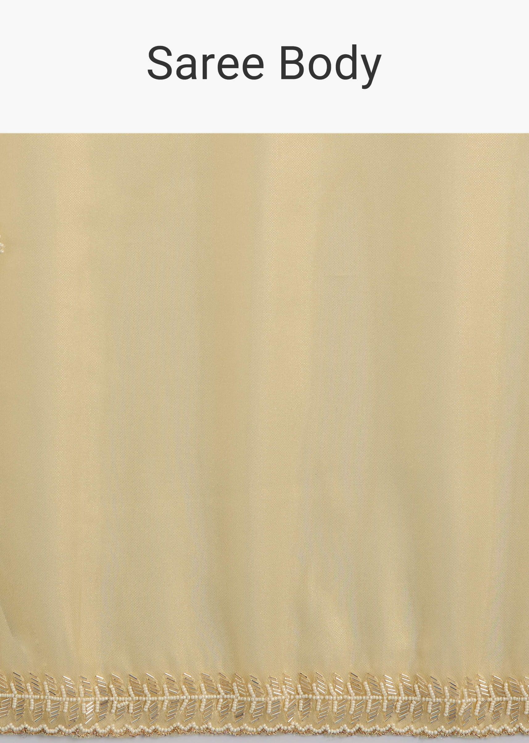 Lemon Yellow Organza Tissue Saree With Beaded Border - Image 9