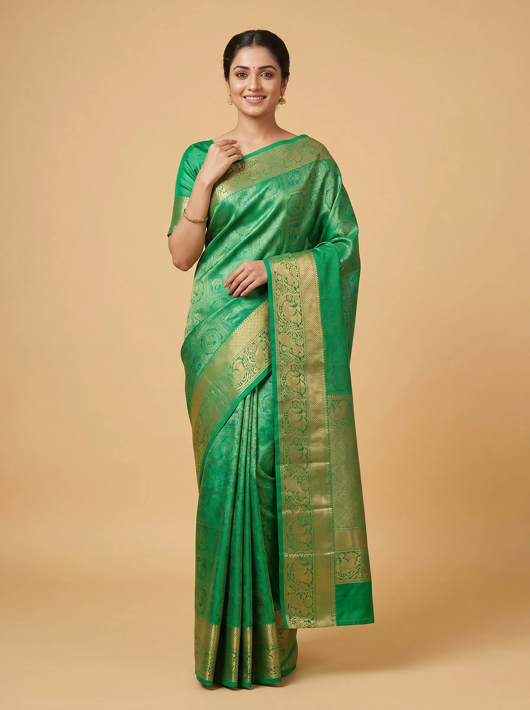 Light Green Pastel Handloom Saree