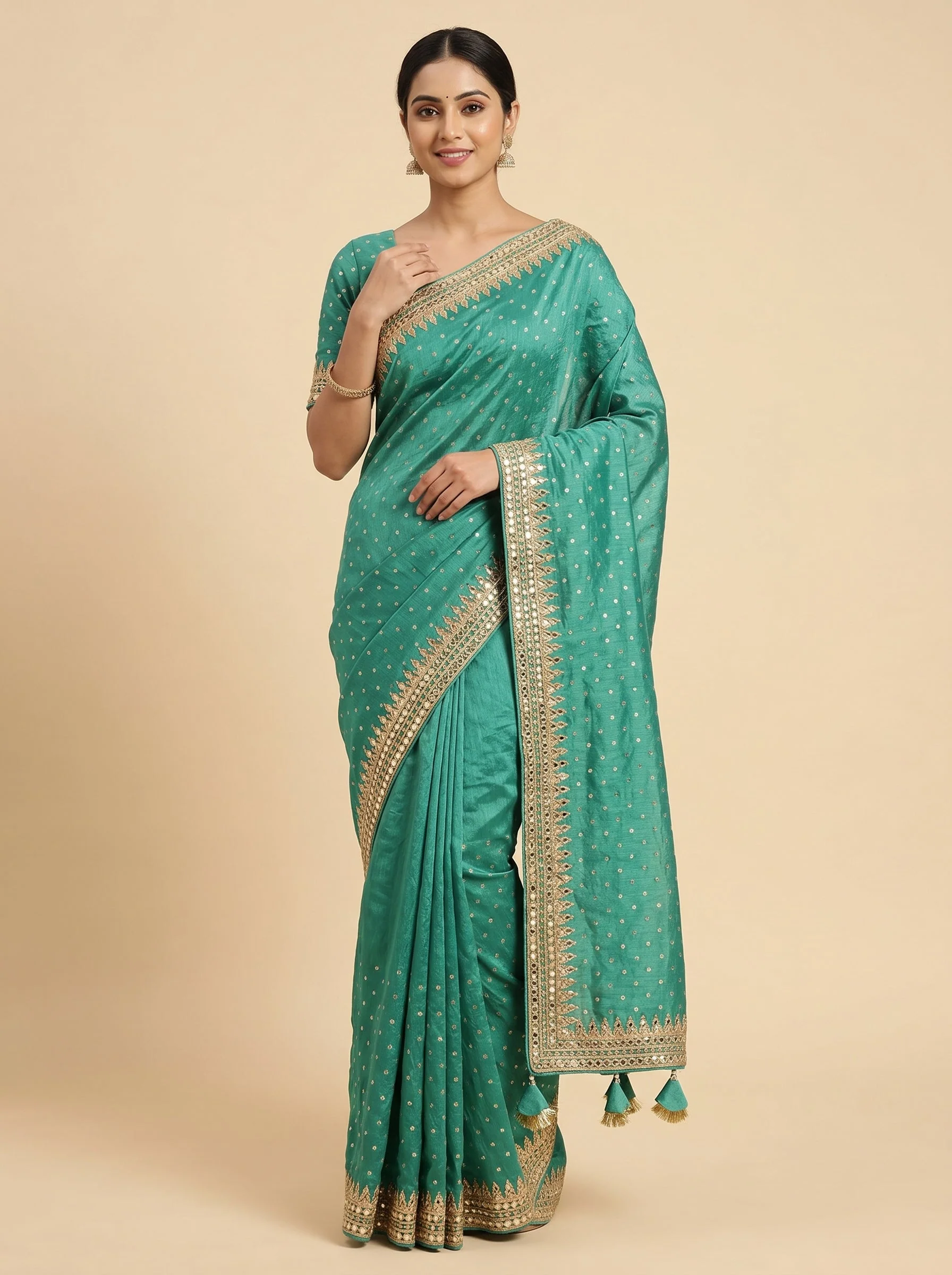Light Green Tender Touch Embroidered Saree