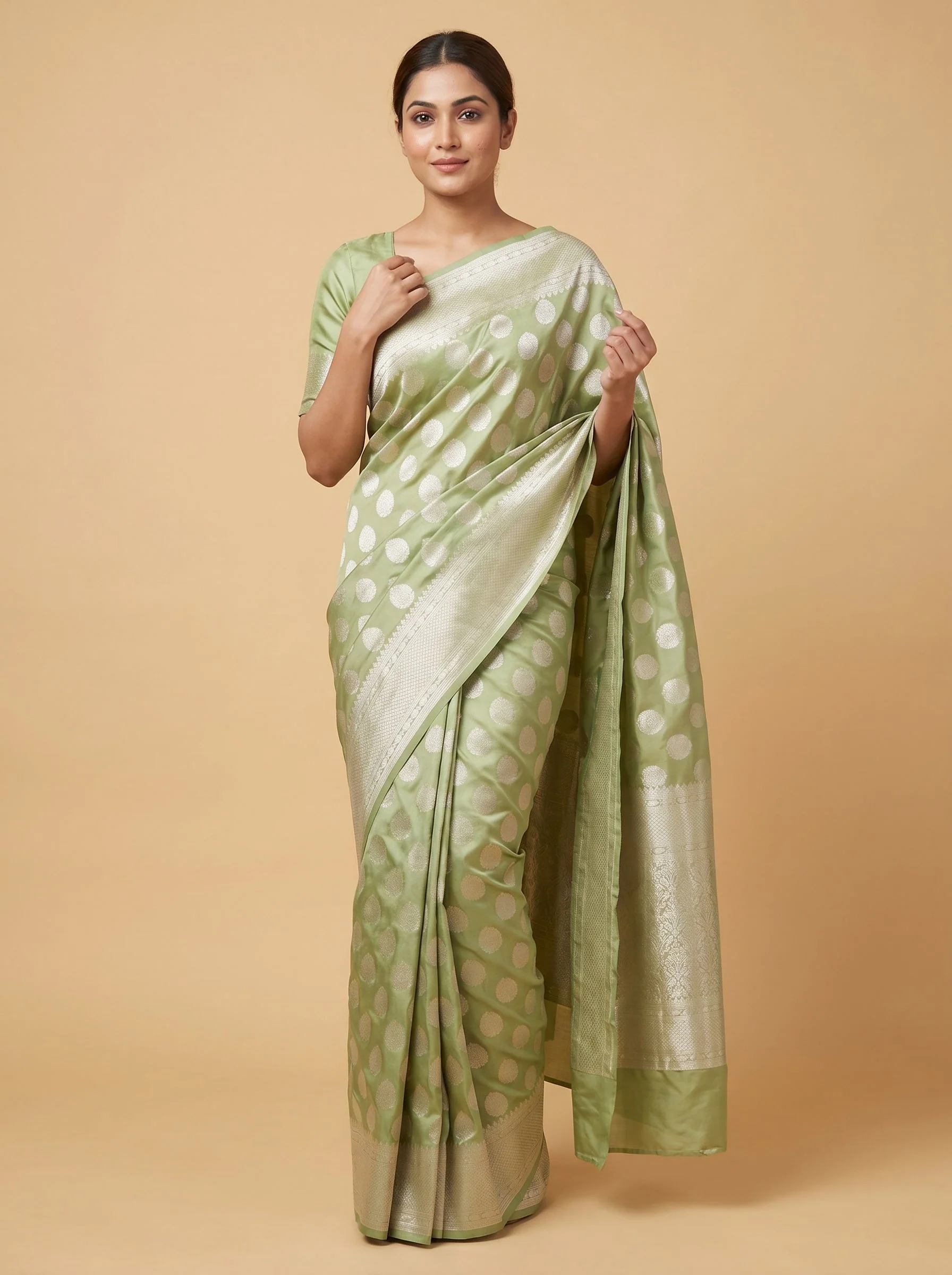 Light Green Zephyr Handloom Saree