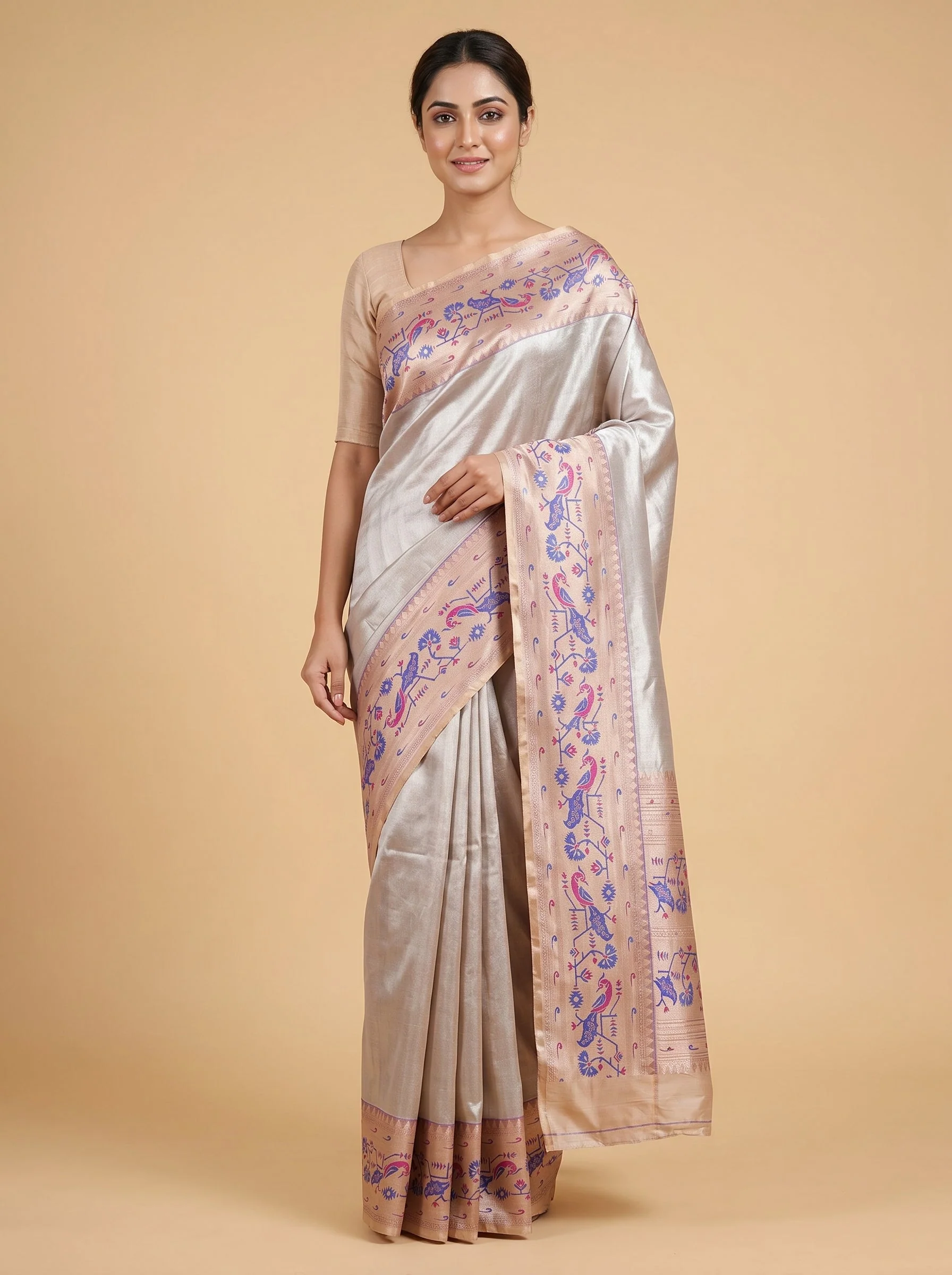 Light Grey Urban Calm Handloom Saree
