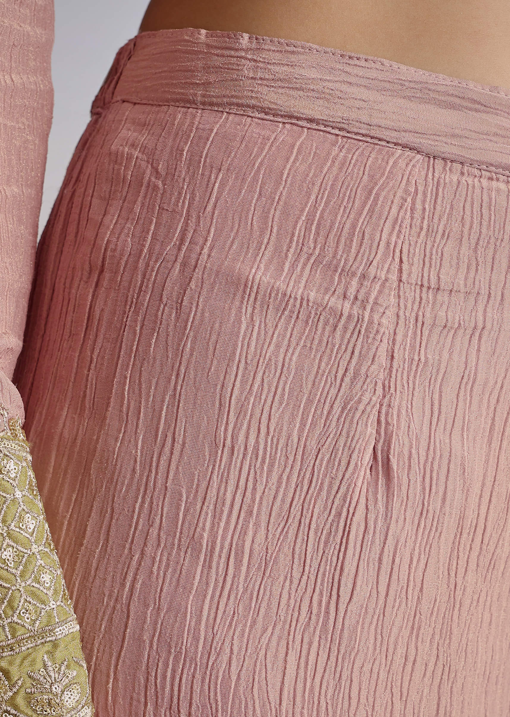 Light Pink Crush Tissue Sharara Suit With Zari Sequins - Image 6