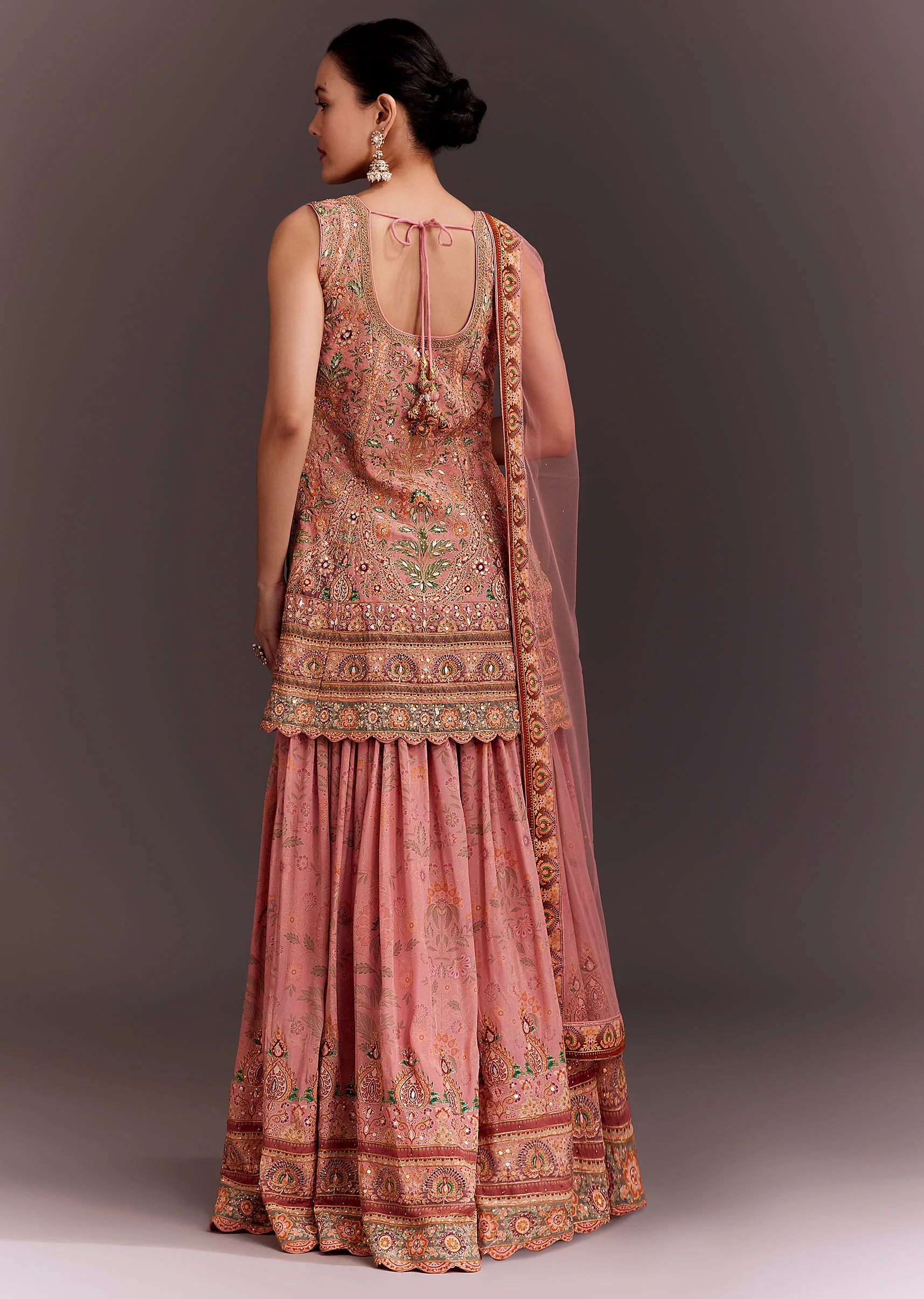 Light Pink Embroidered Palazzo Set - Image 5