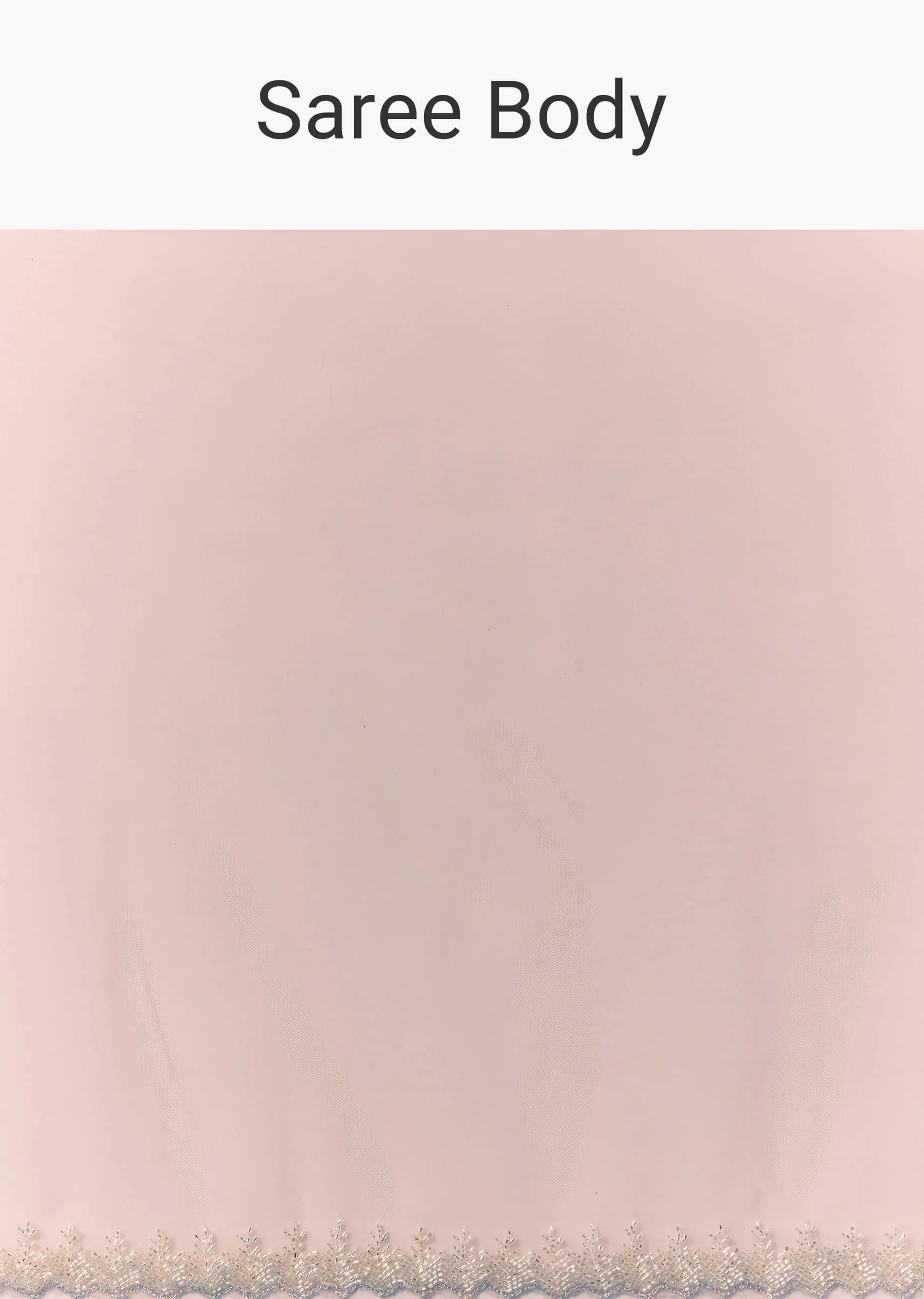 Light Pink Net Saree with Zigzag Cutwork and Unstitched Blouse - Image 7