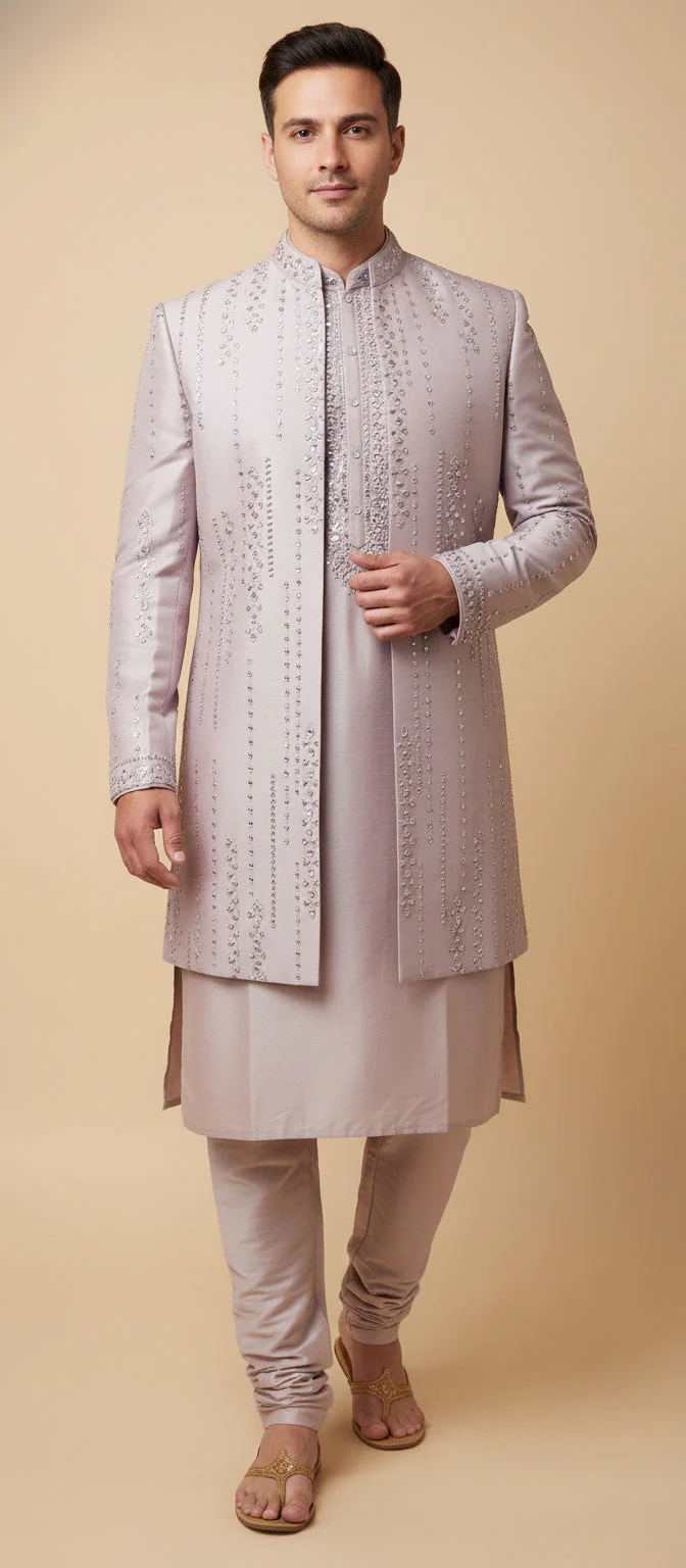 Lilac Elegant Sherwani - Image 2