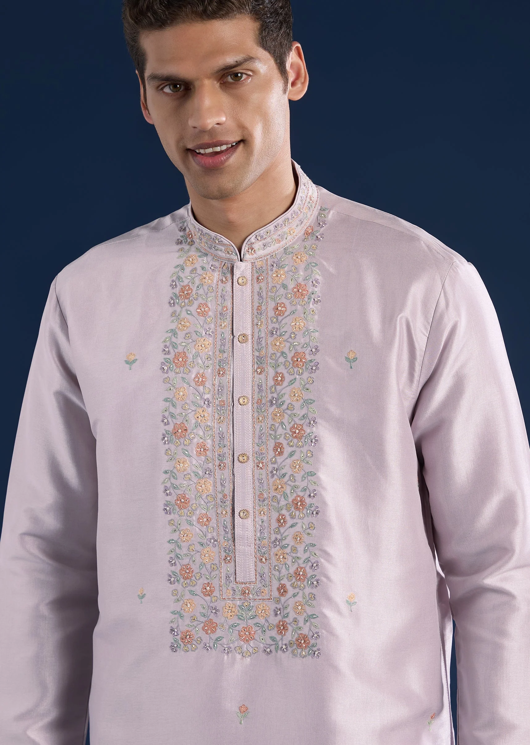 Lilac Motif Kurta Set