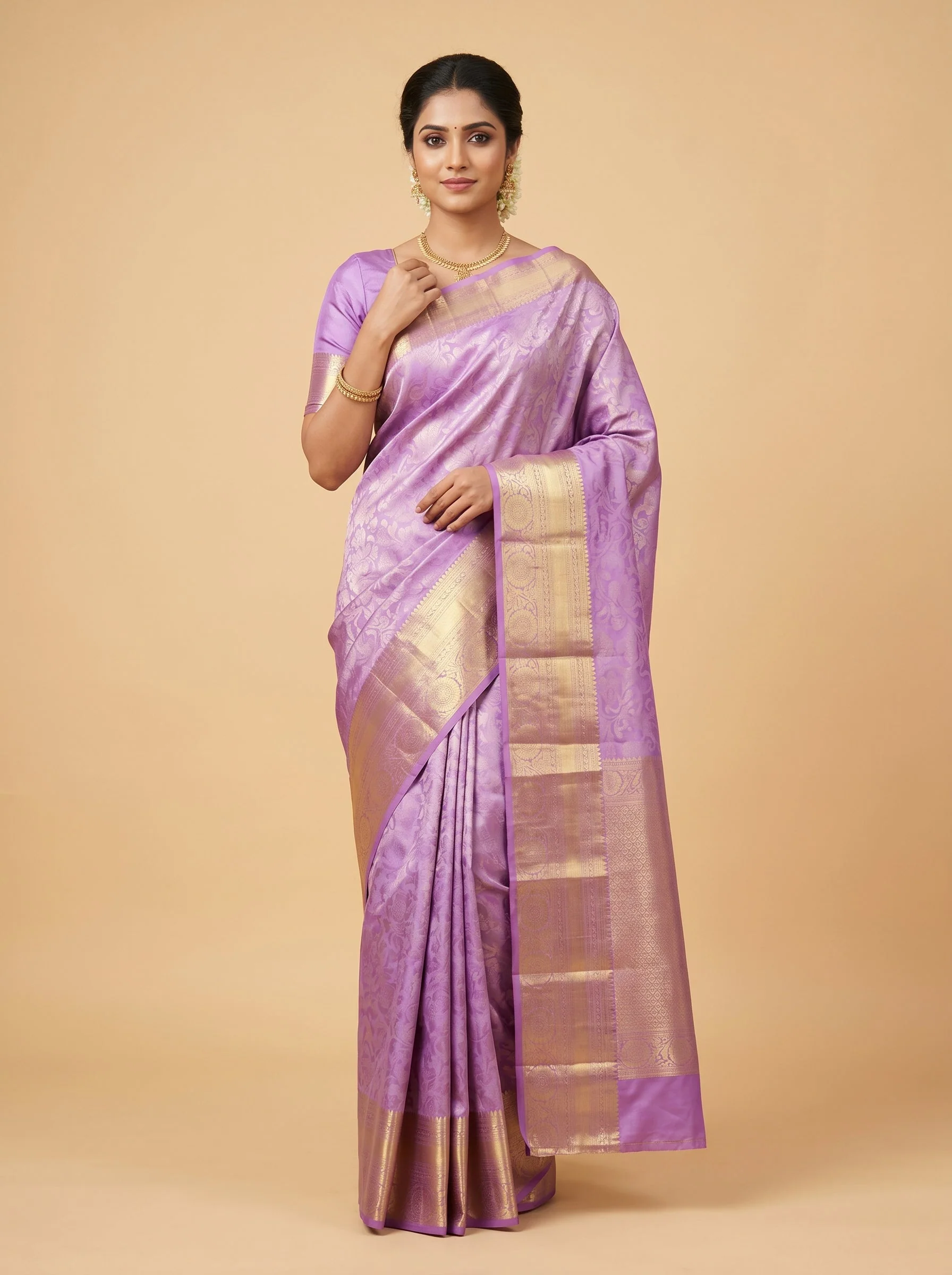 Lilac Pastel Handloom Saree