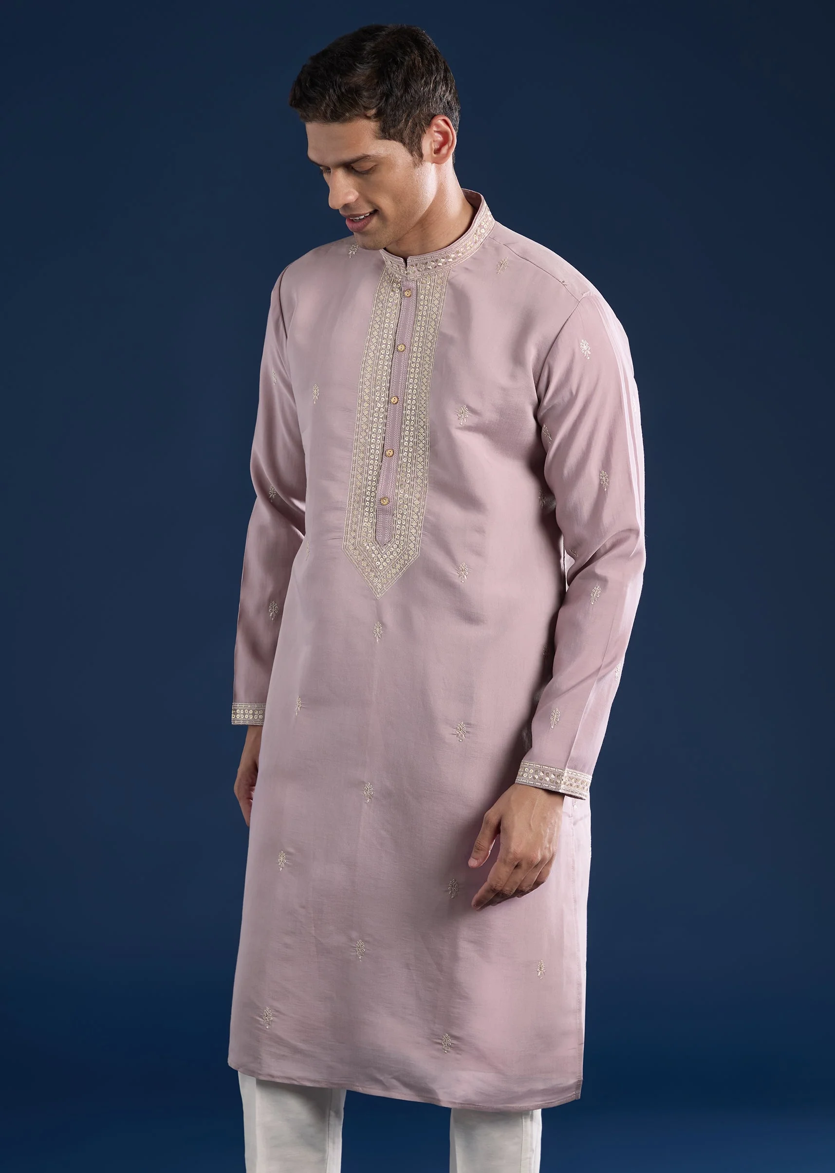 Lilac Sequin Detail Kurta Set - Image 3