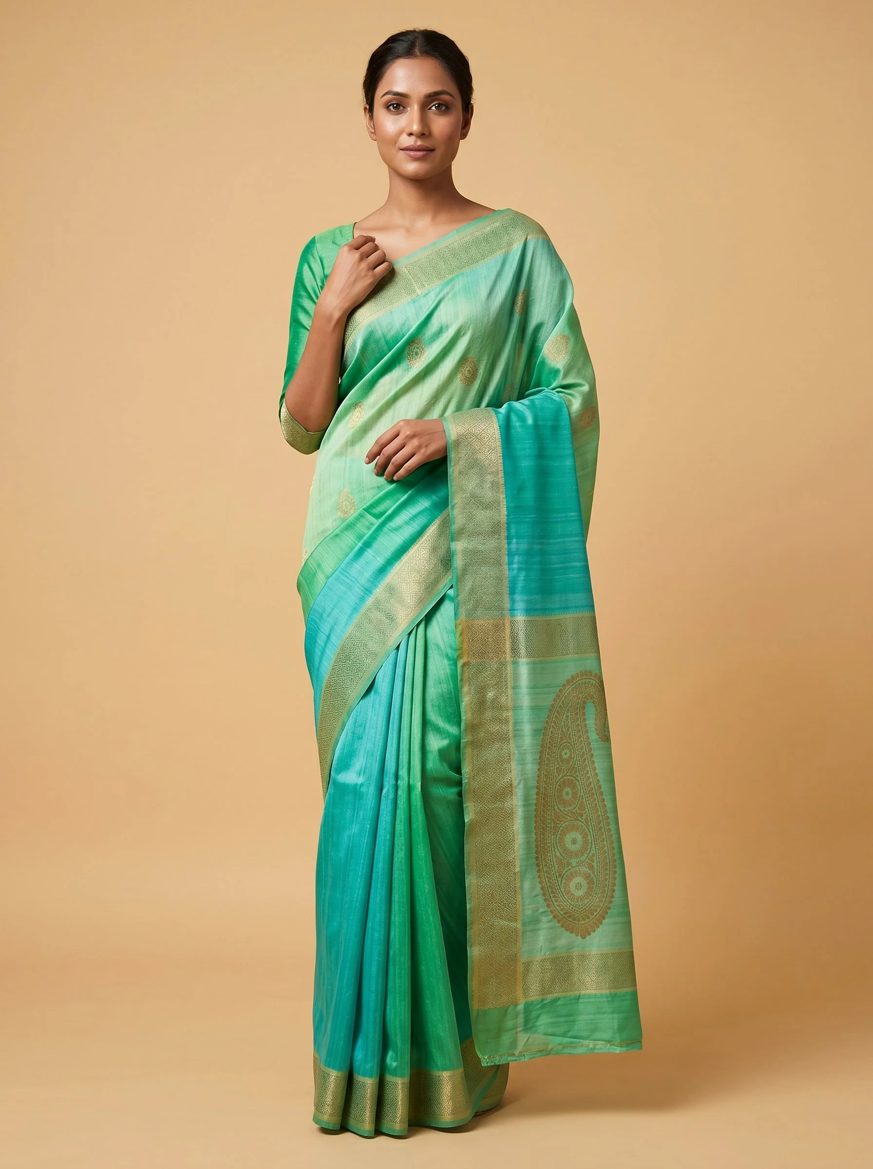 Lime Green Handloom Saree