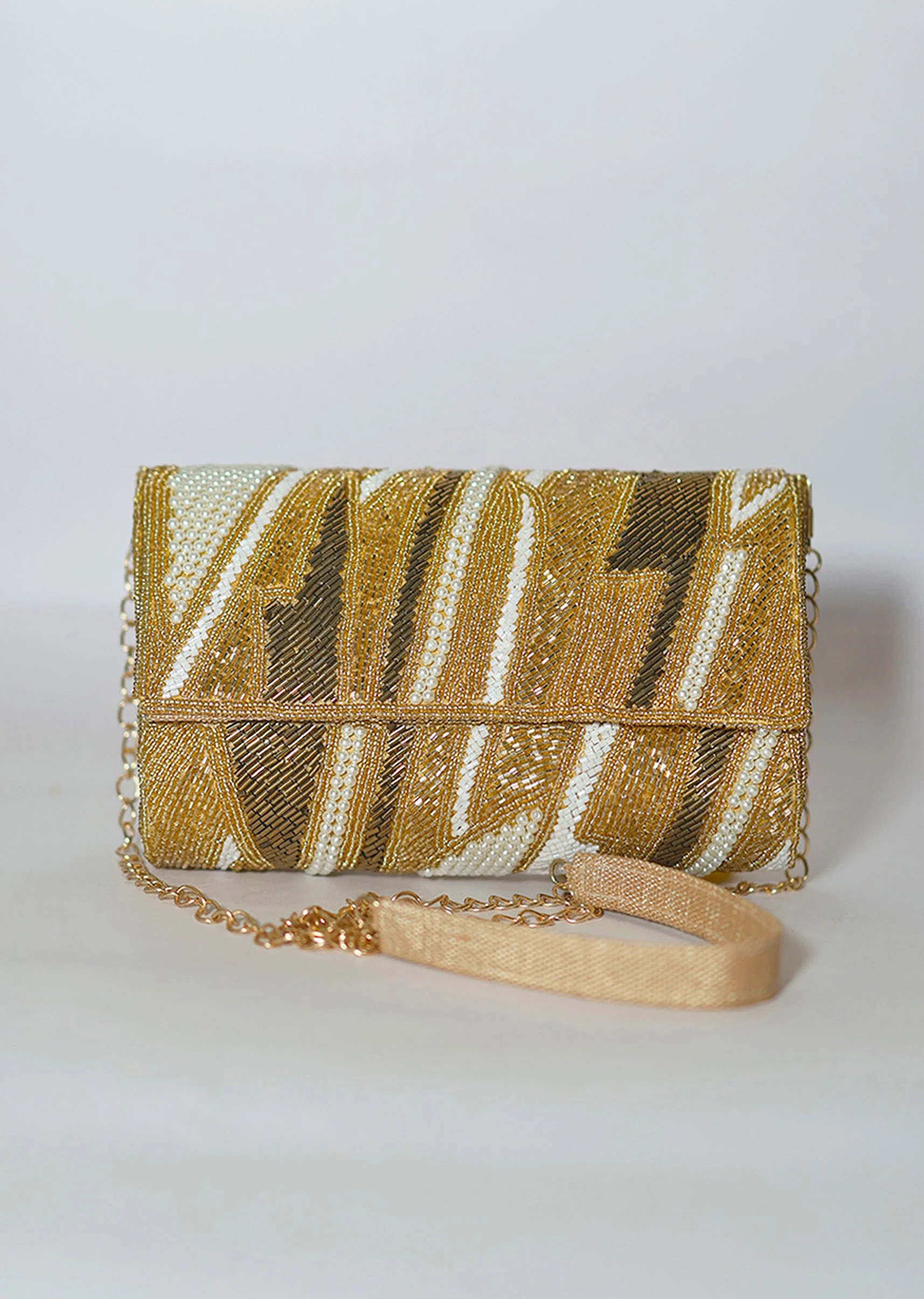 Luxurious Gold Embellished Clutch - Image 2