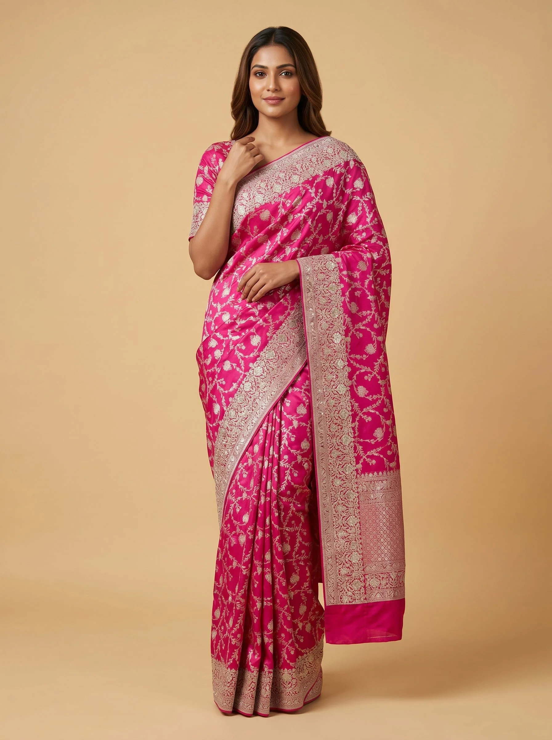 Magenta Dream Embroidered Saree