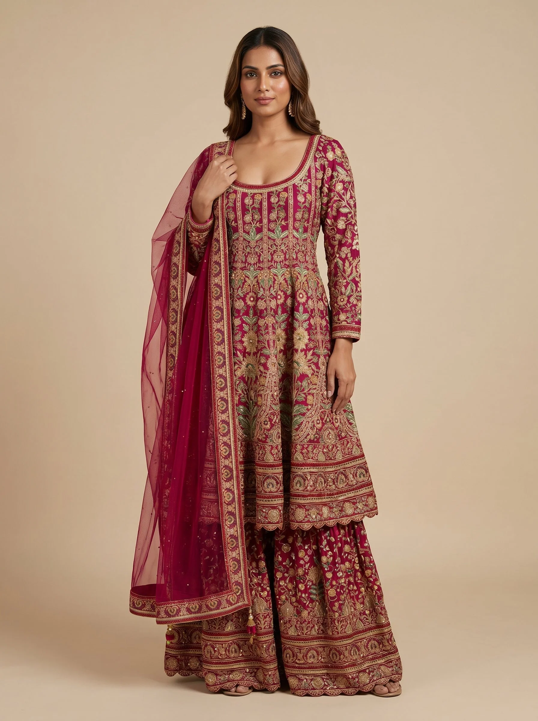 Magenta Rani Anarkali