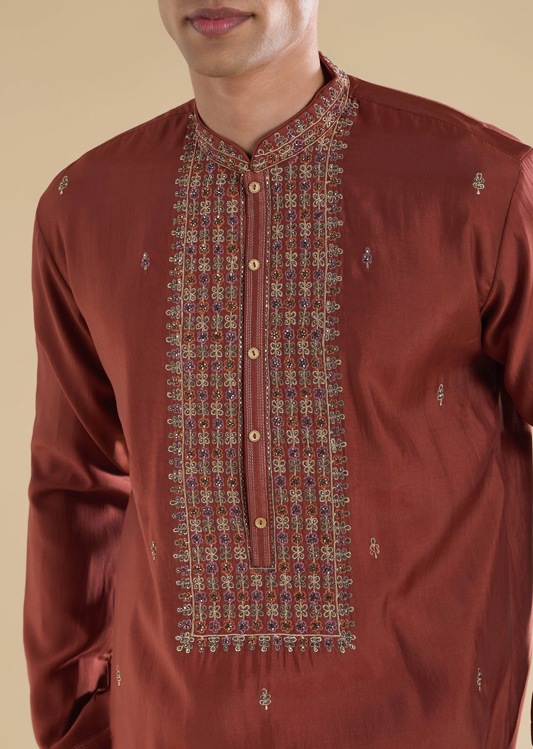 Maroon Classic Kurta Set