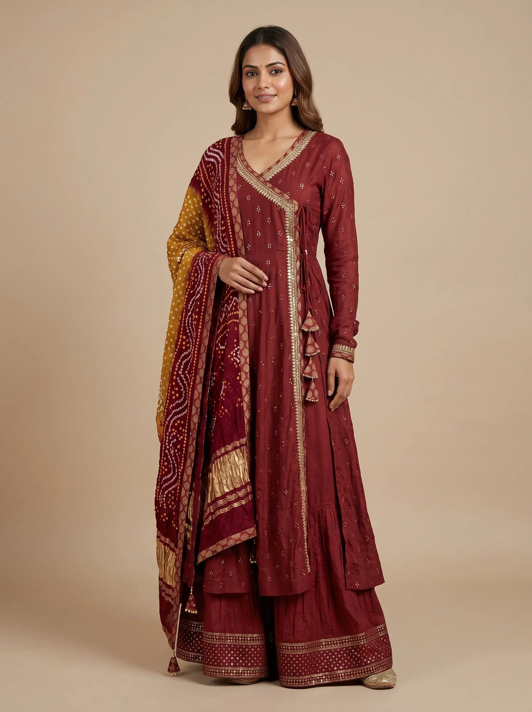 Maroon Depth Skirt Set