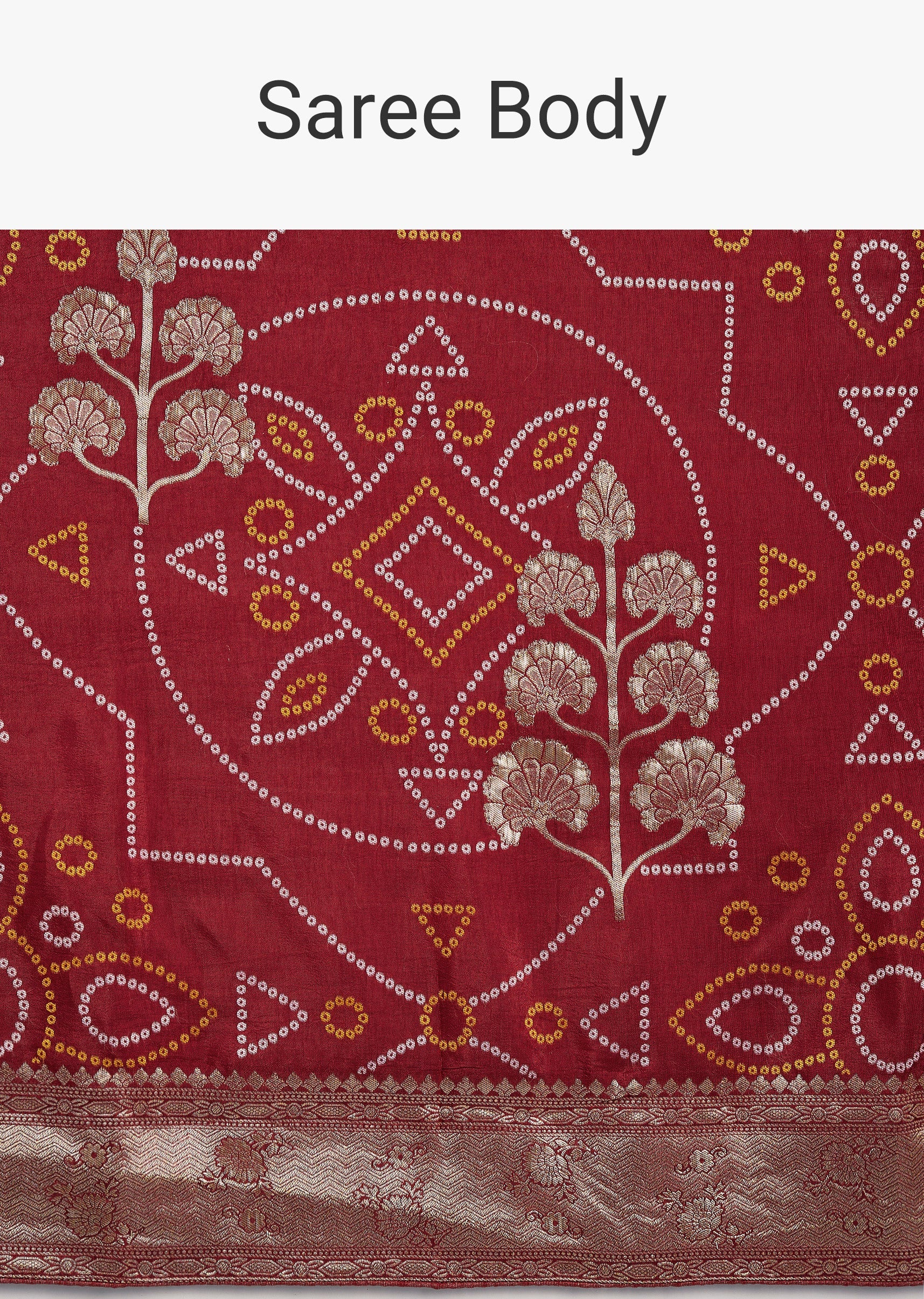 Maroon Dola Silk Saree - Image 9