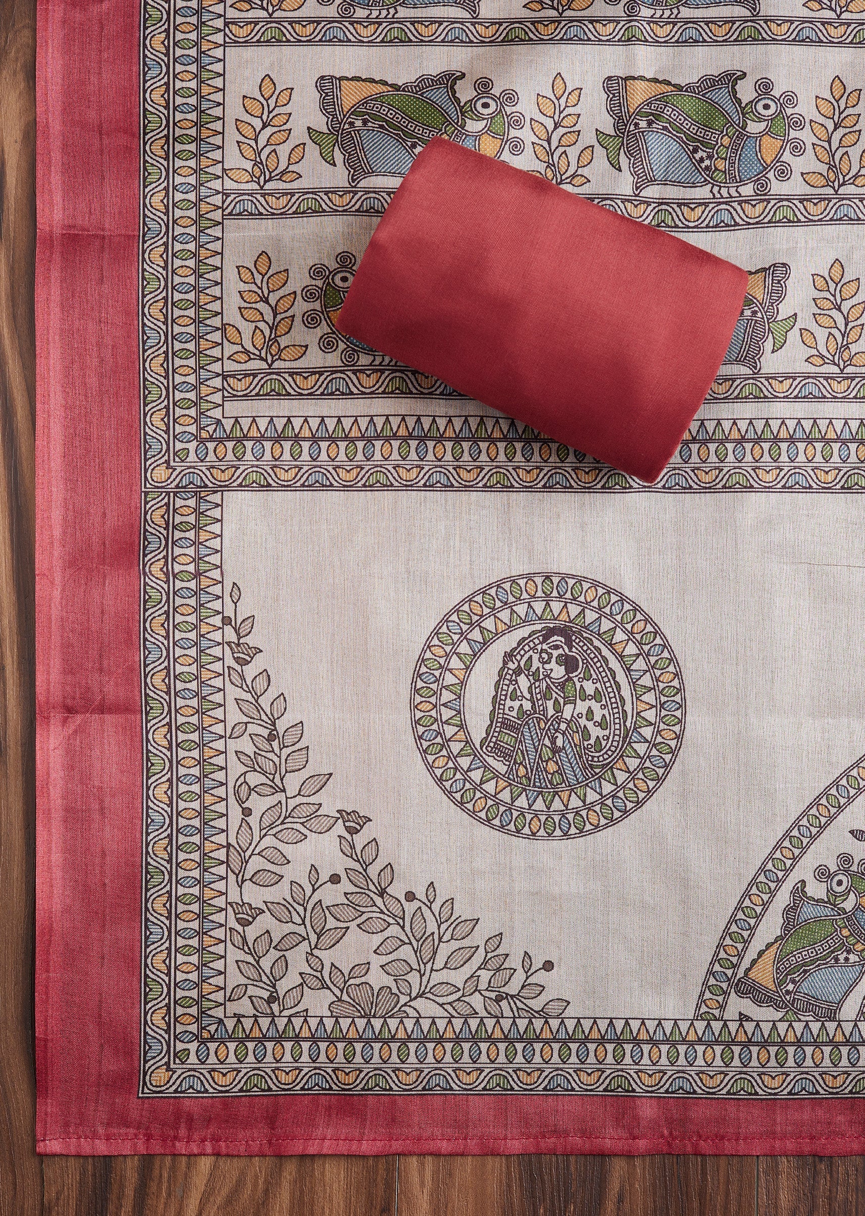 Maroon Dola Silk Suit Set - Image 4