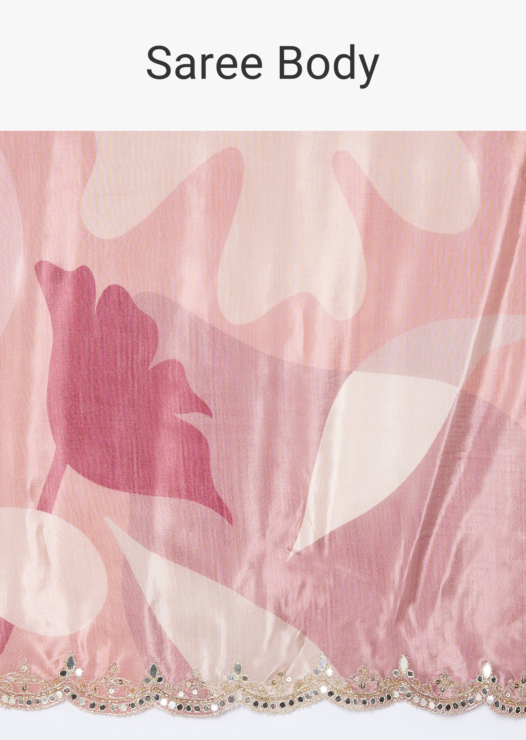 Mauve Abstract Printed Saree with Blouse - Image 9
