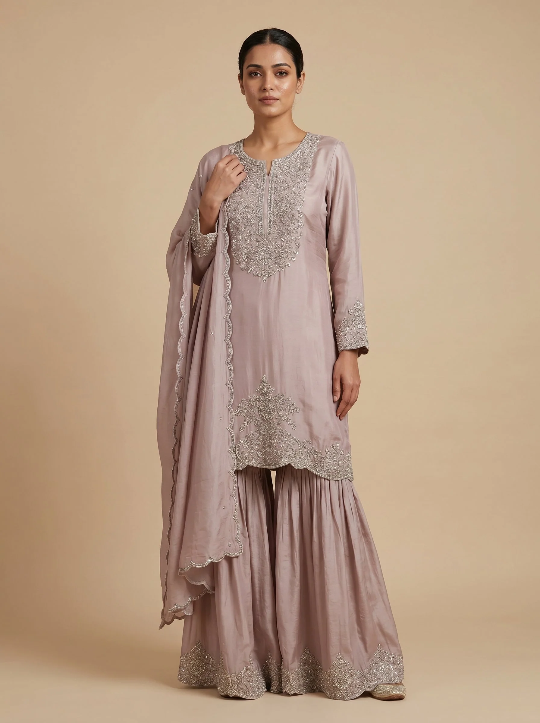 Mauve Blush Sharara Set