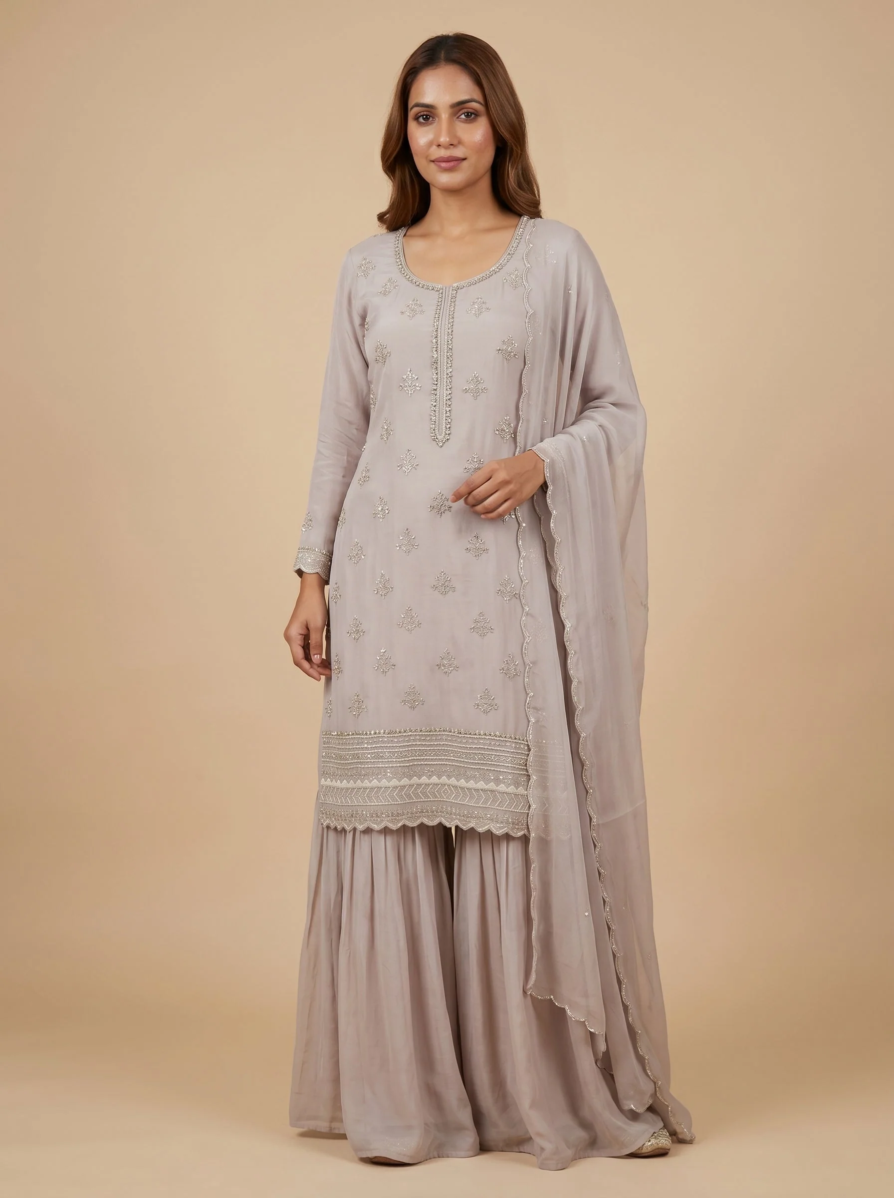 Mauve Essence Sharara Set