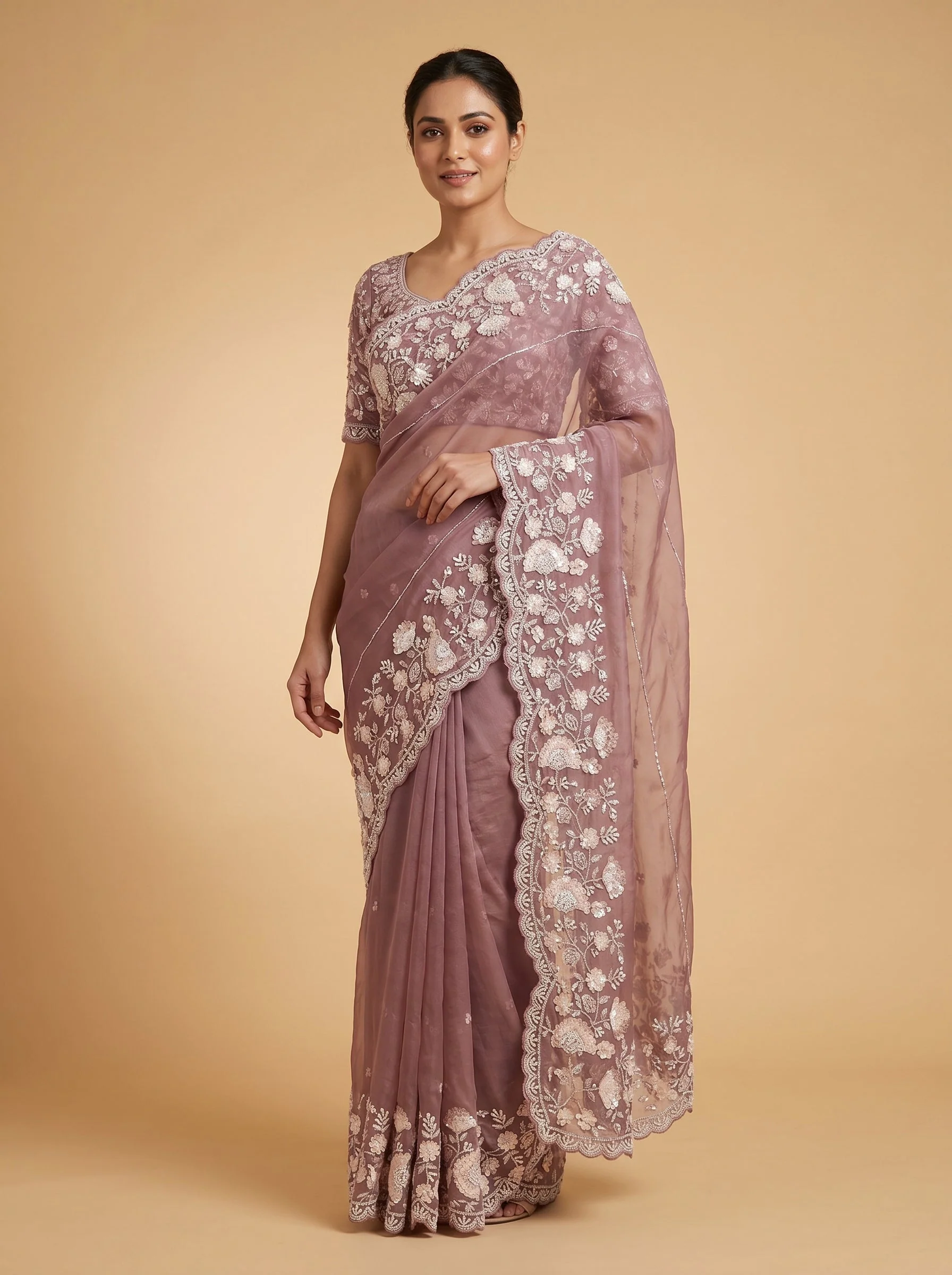 Mauve Glow Saree