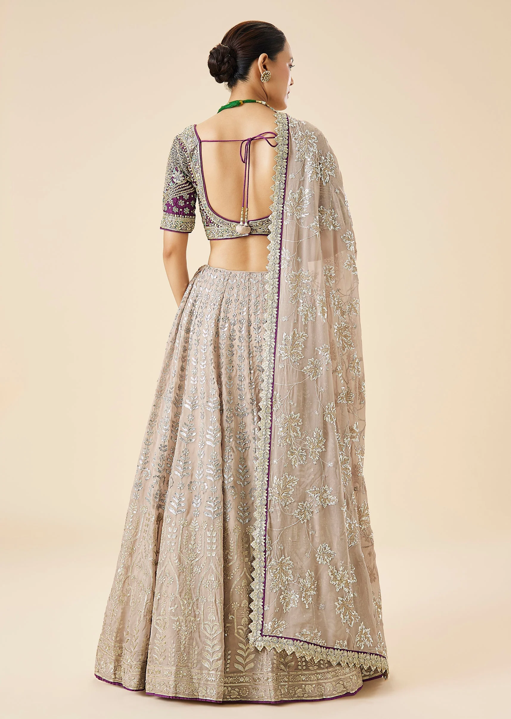 Mauve Pastel Embroidered Lehenga Set - Image 2