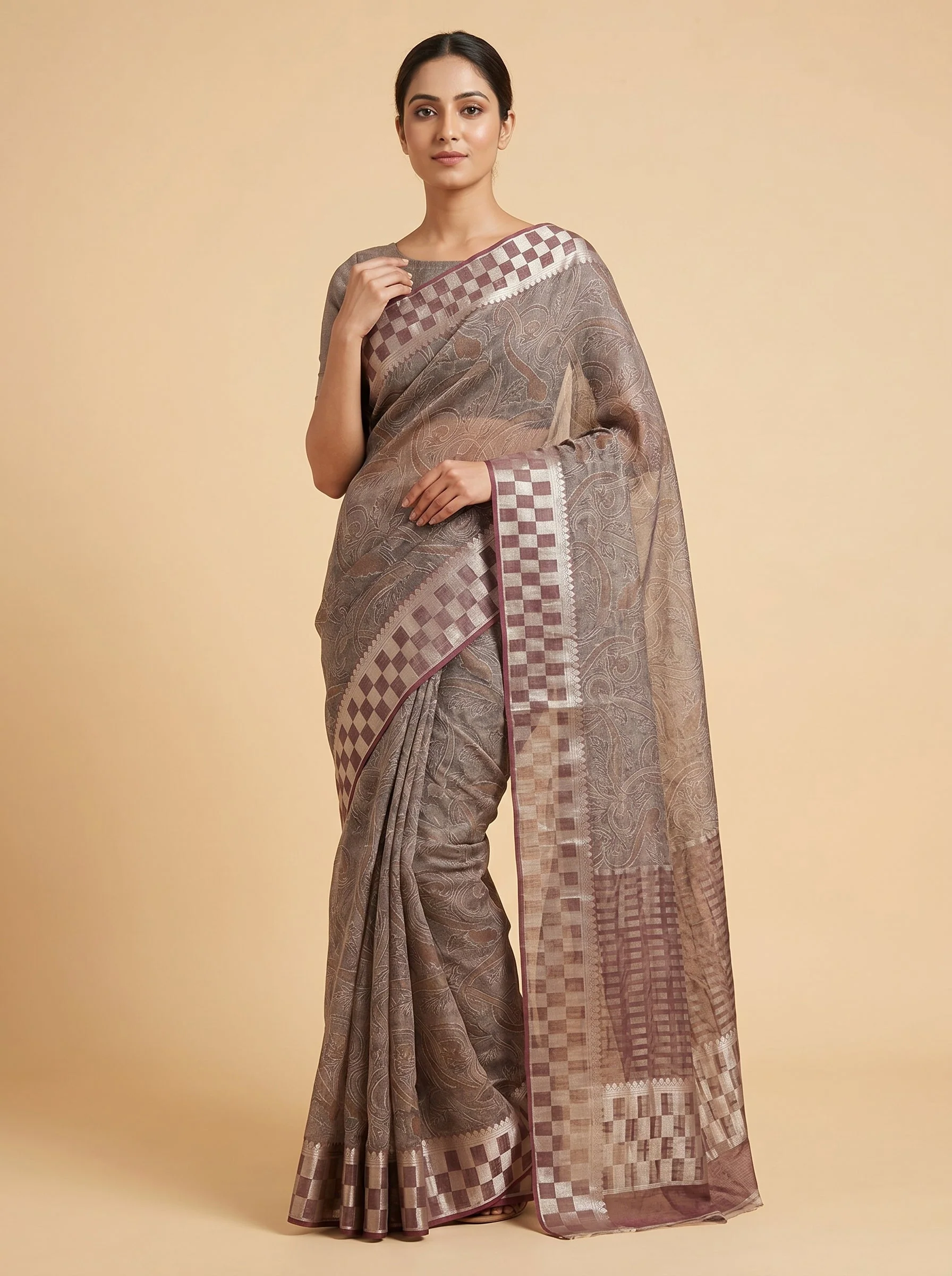 Mauve Soft Tone Handloom Saree