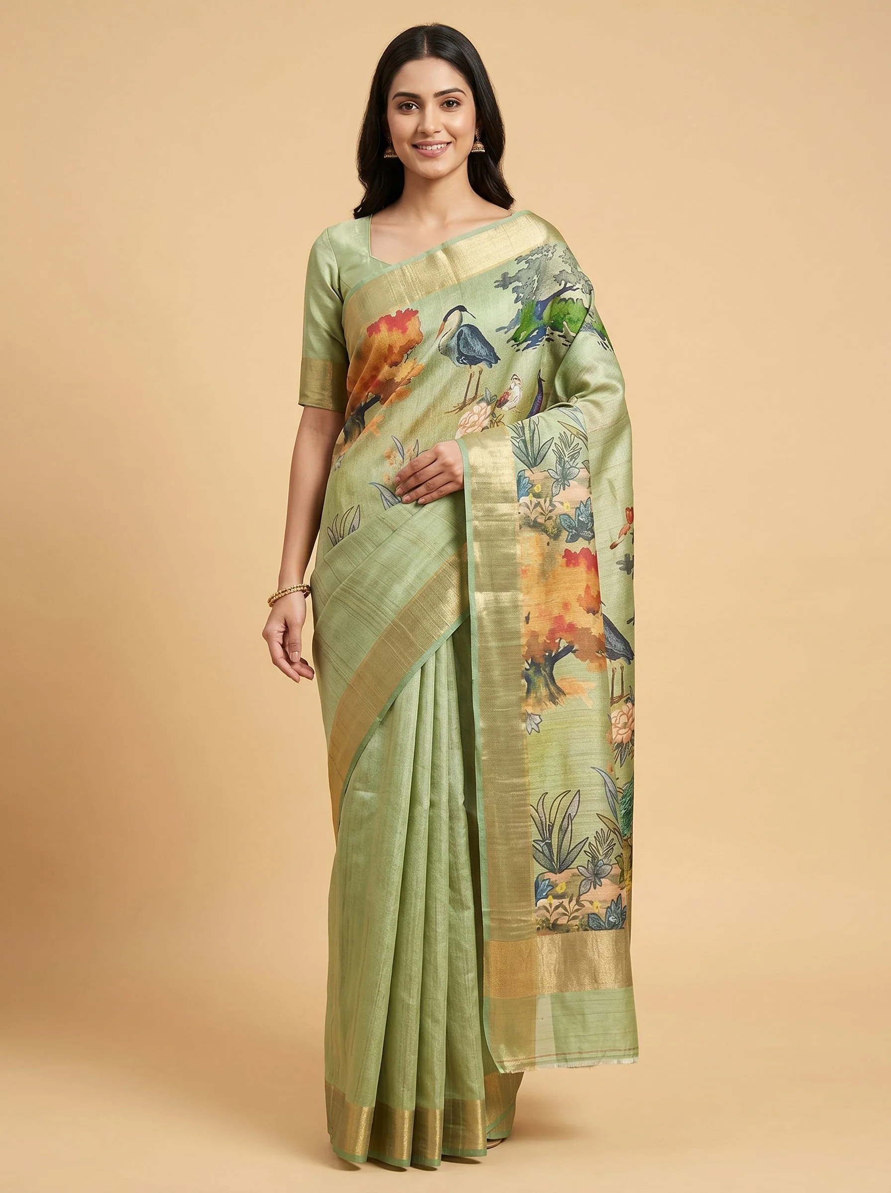 Mehendi Classic Loom Handloom Saree
