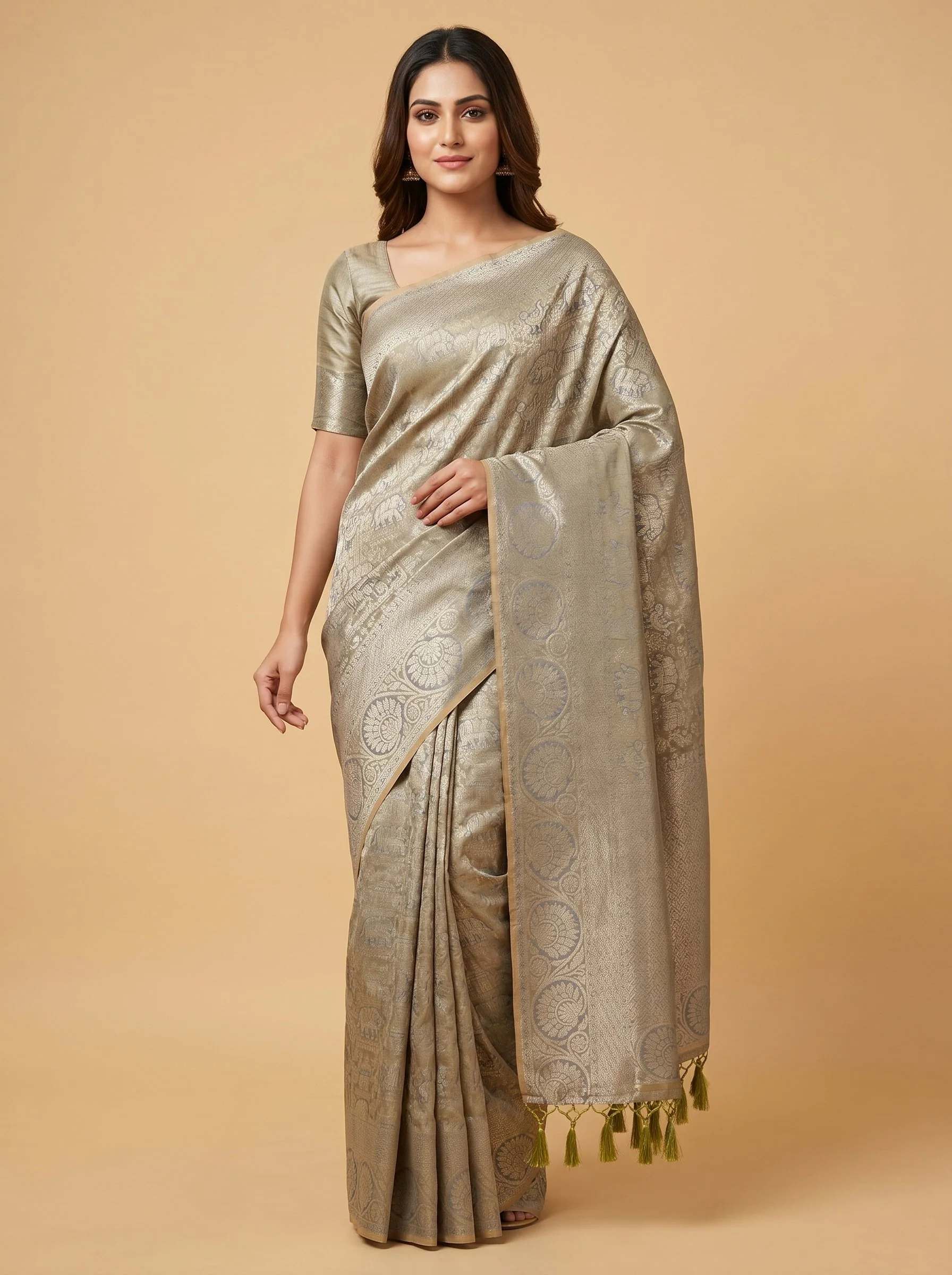 Mehendi Earth Tone Handloom Saree