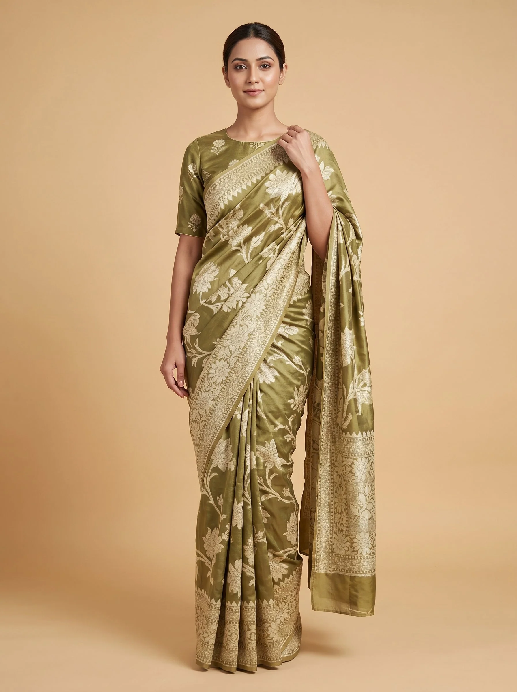 Mehendi Earthy Essence Handloom Saree