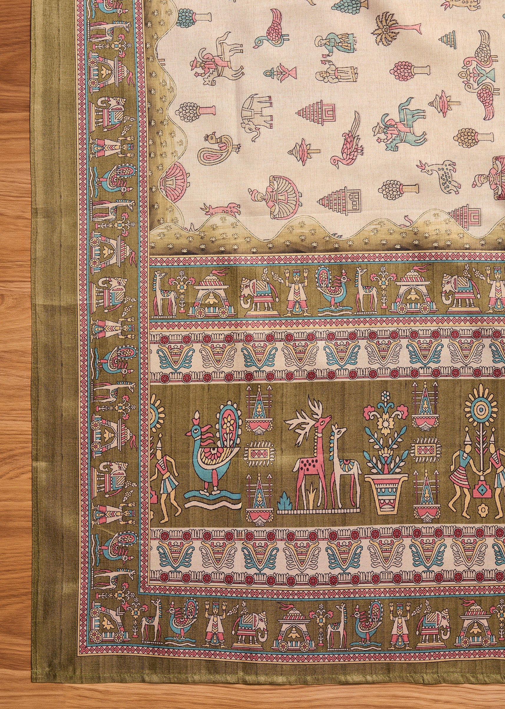 Mehendi Green Cotton Printed Suit Set - Image 4