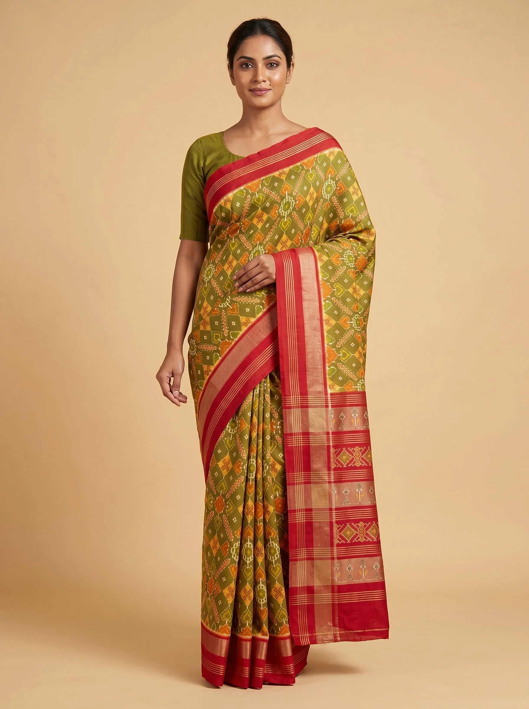 Mehendi Natural Loom Handloom Saree