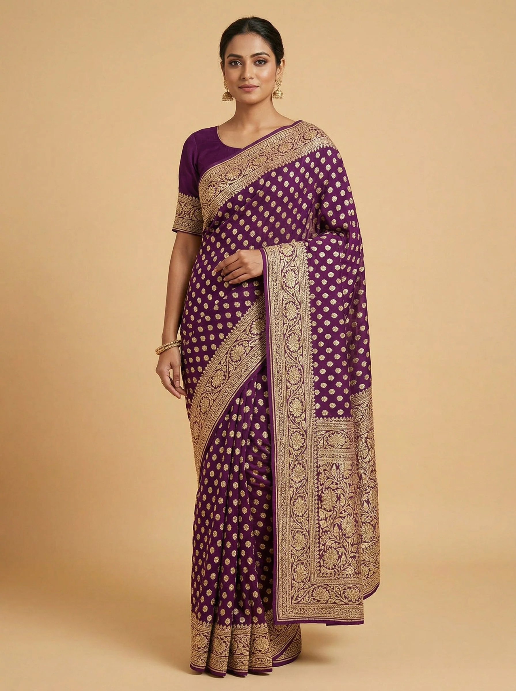 Merlot Wine Handloom Saree