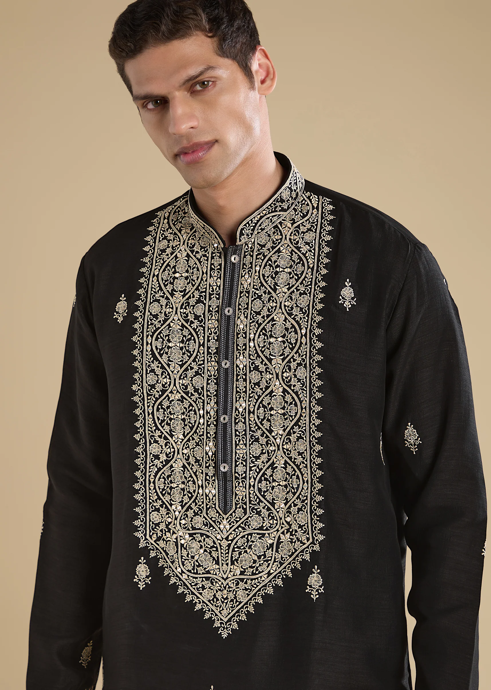 Midnight Black Duo — Coord Set For Her And Kurta Set For Him - Image 7