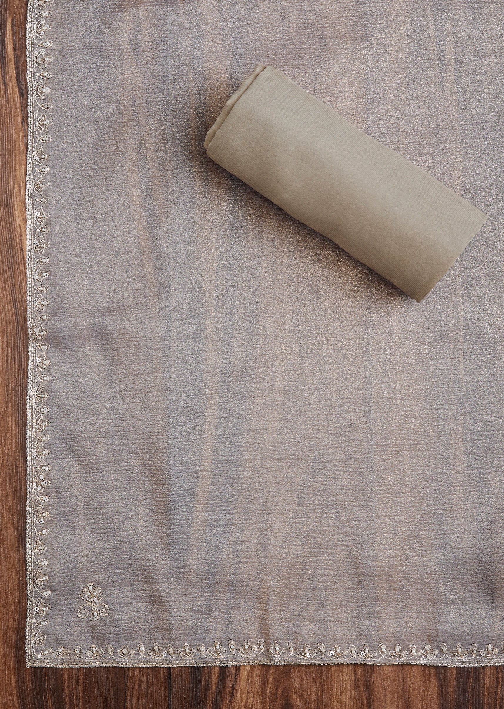Minimal Beige Tissue Suit Set - Image 4