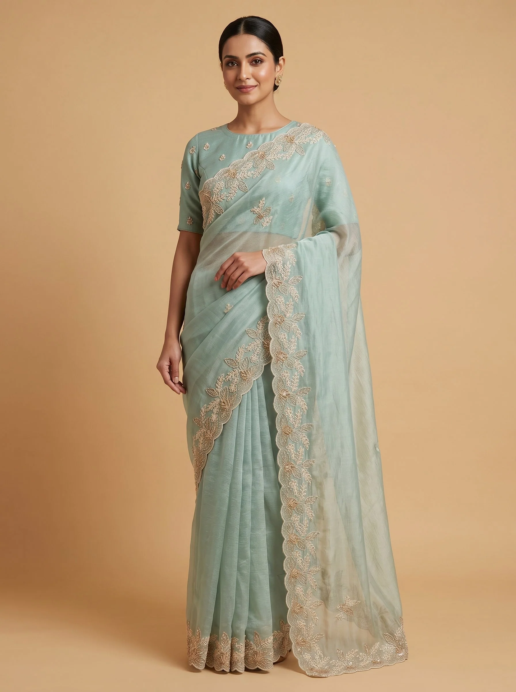 Mint Blue Radiance Saree
