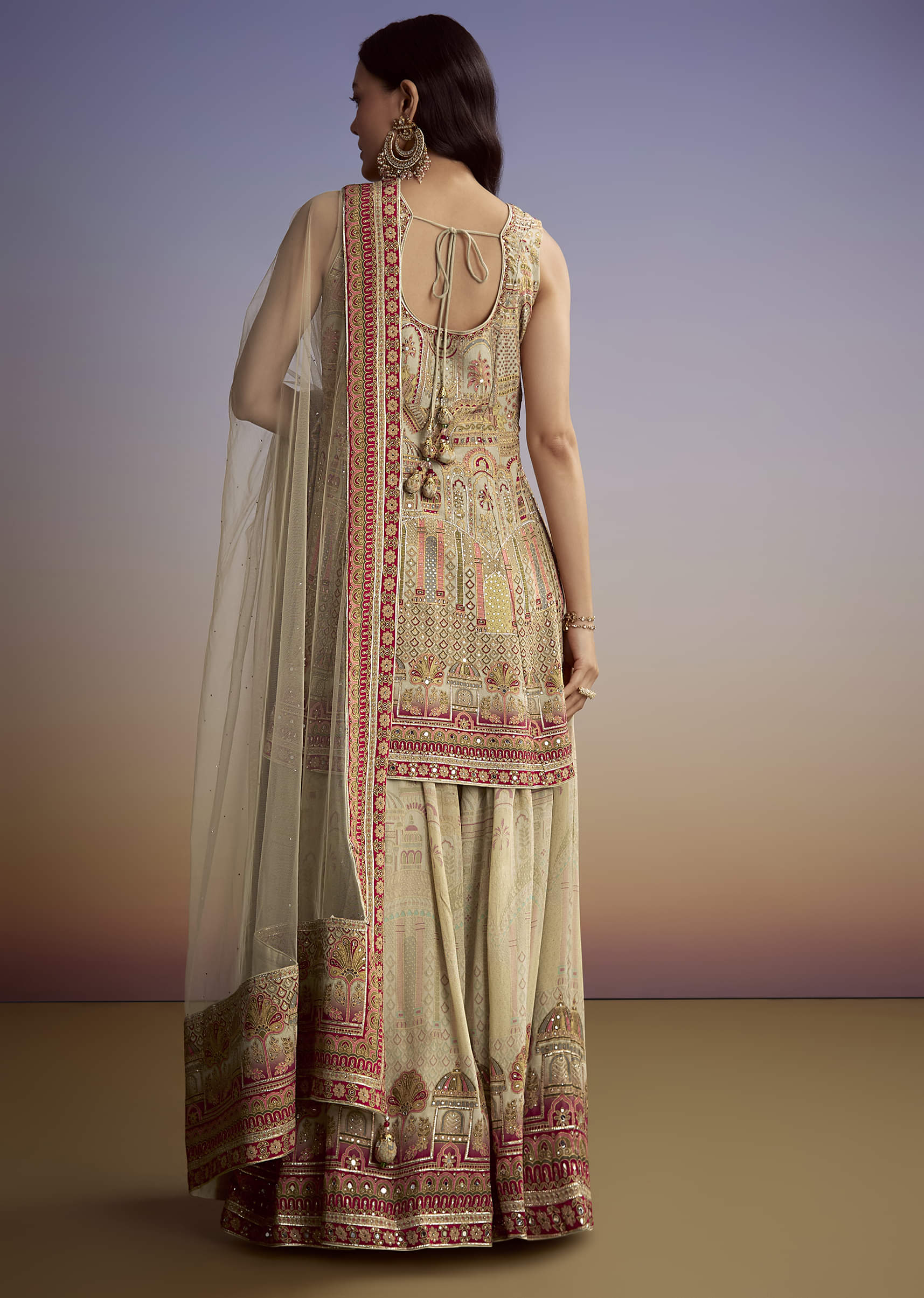 Mint Green Crepe Printed Palazzo Suit - Image 5