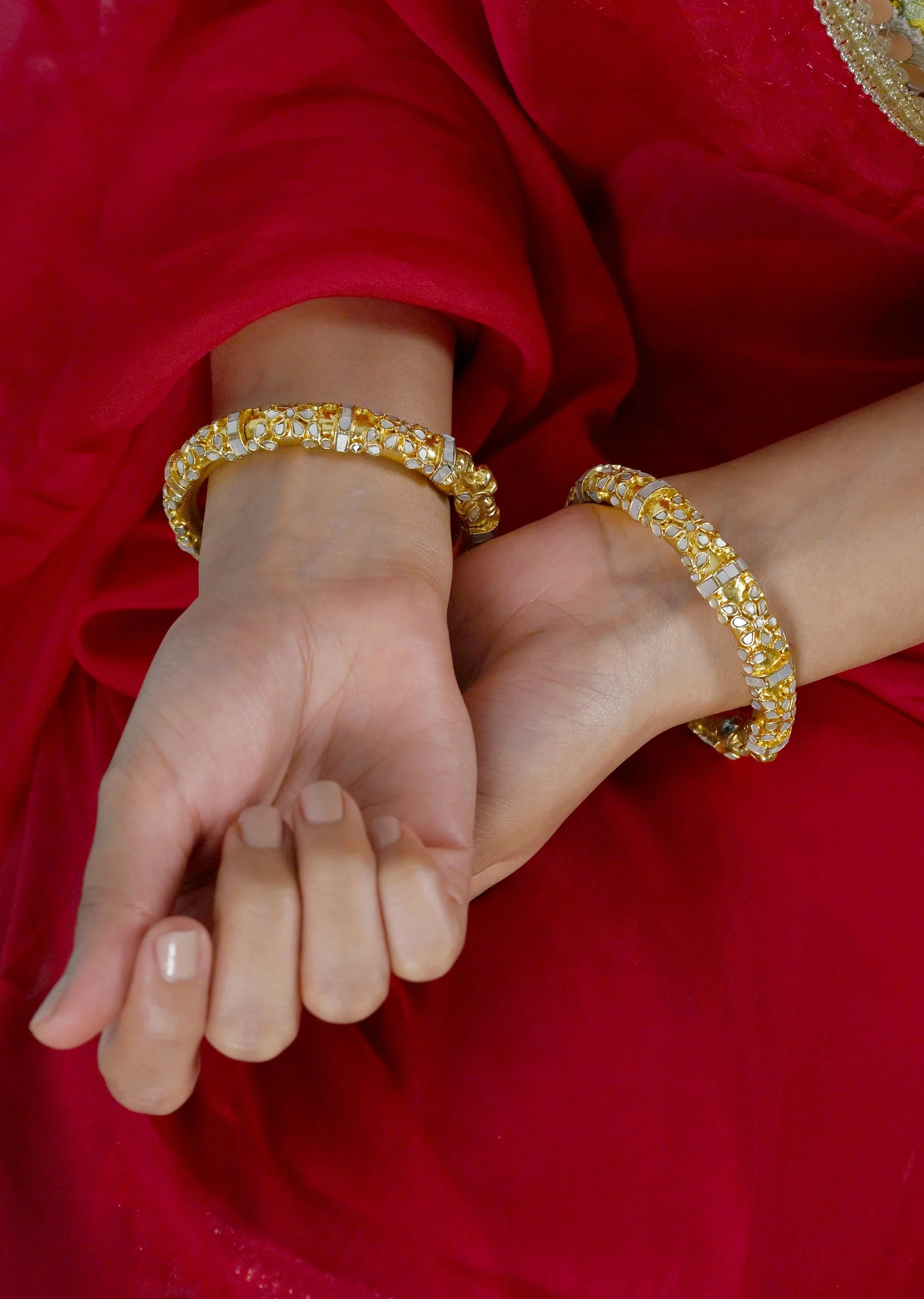 Mother Of Pearl Kundan Bangles - Image 2