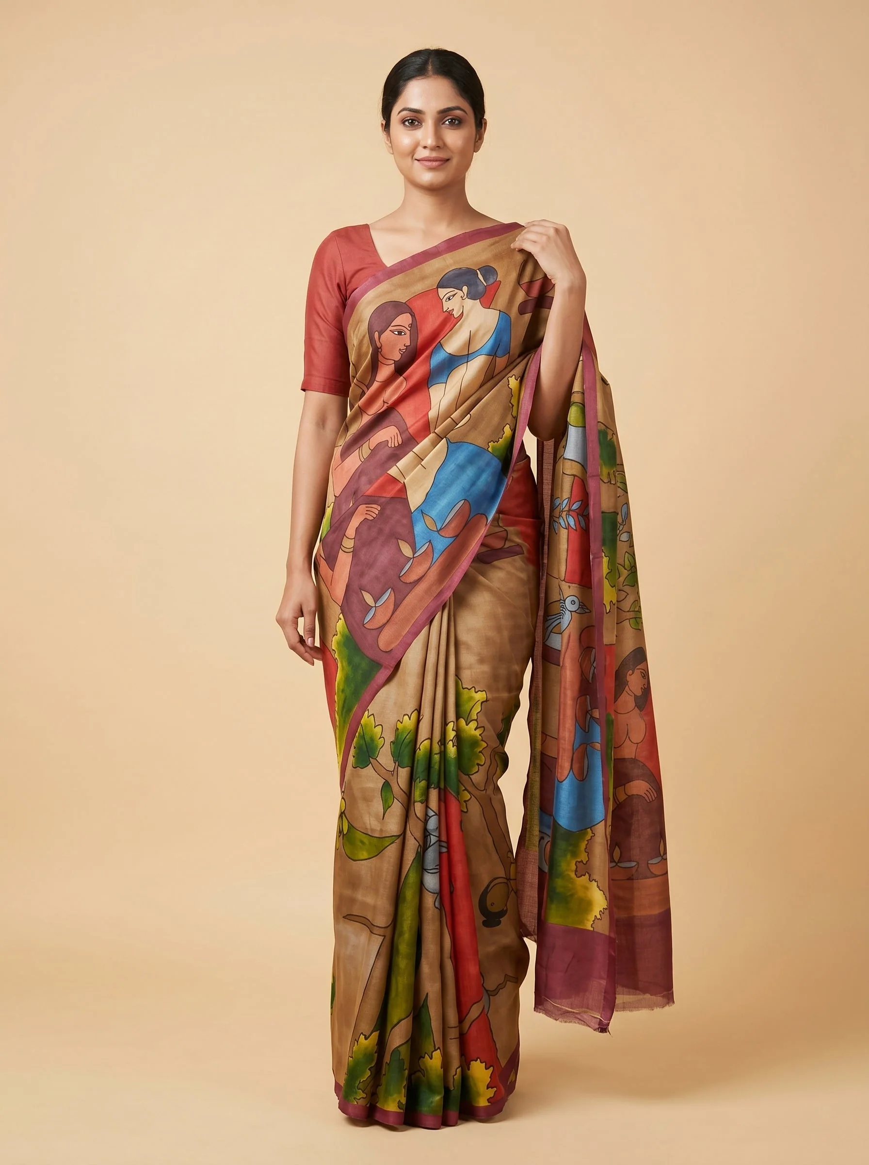 Multi Color Art Handloom Saree