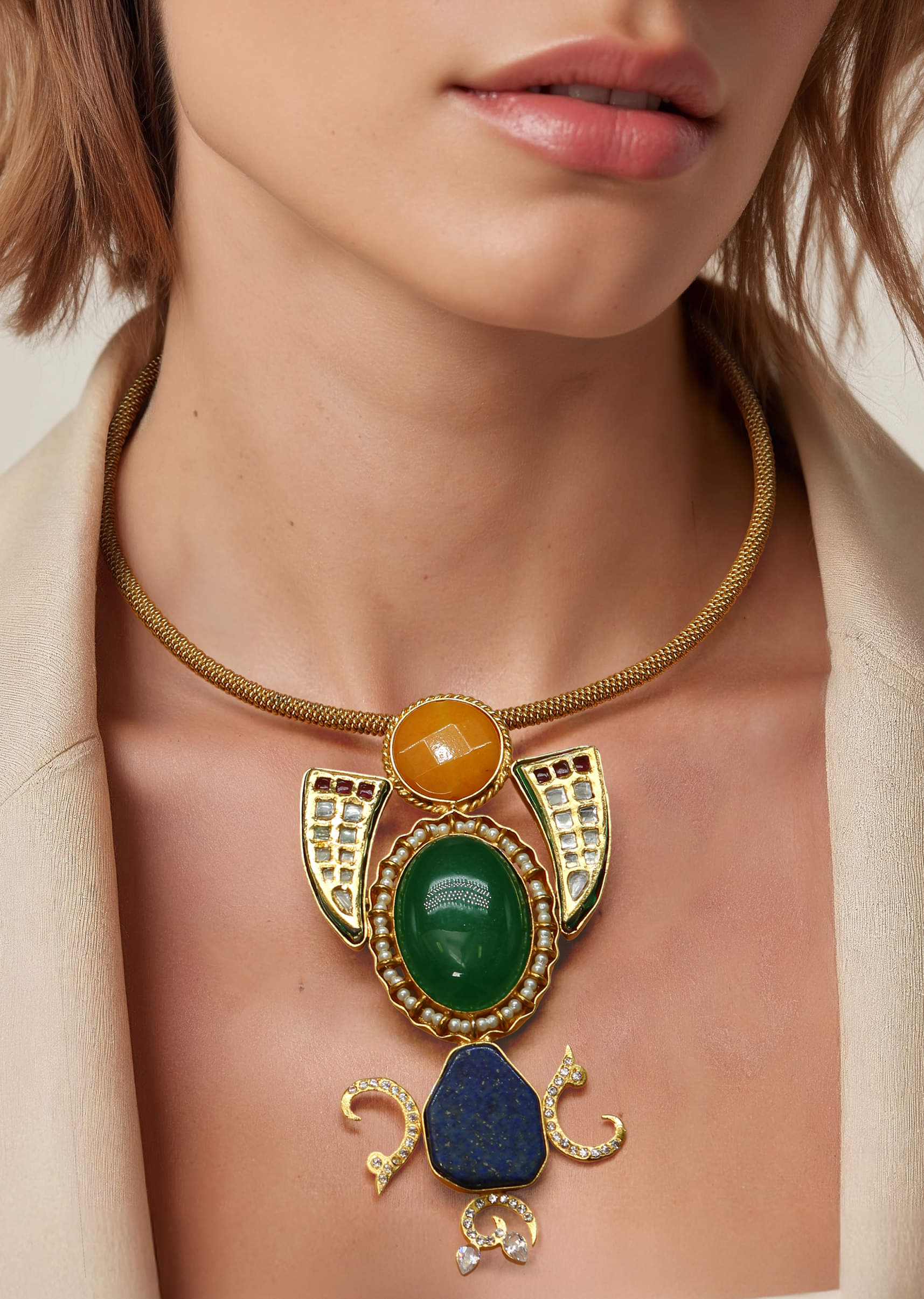 Multi Fusion Statement Pendant Necklace