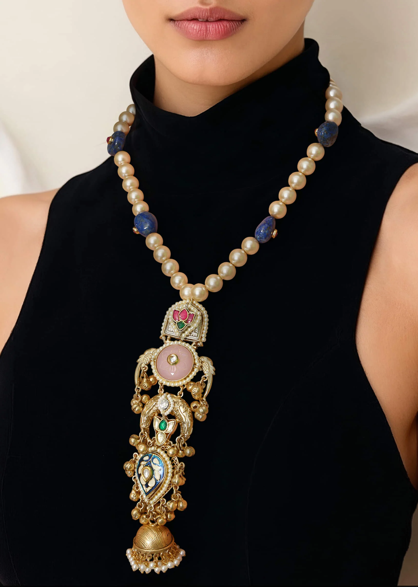 Multi Fusion Statement Tiered Pendant Necklace