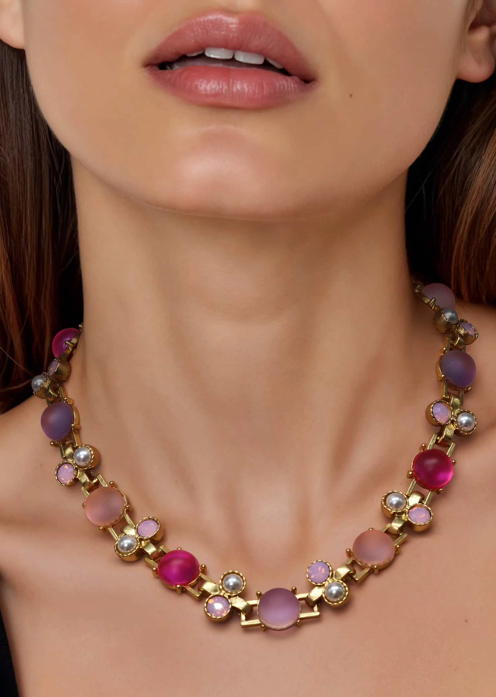 Multi Fusion Stone Encrusted Necklace