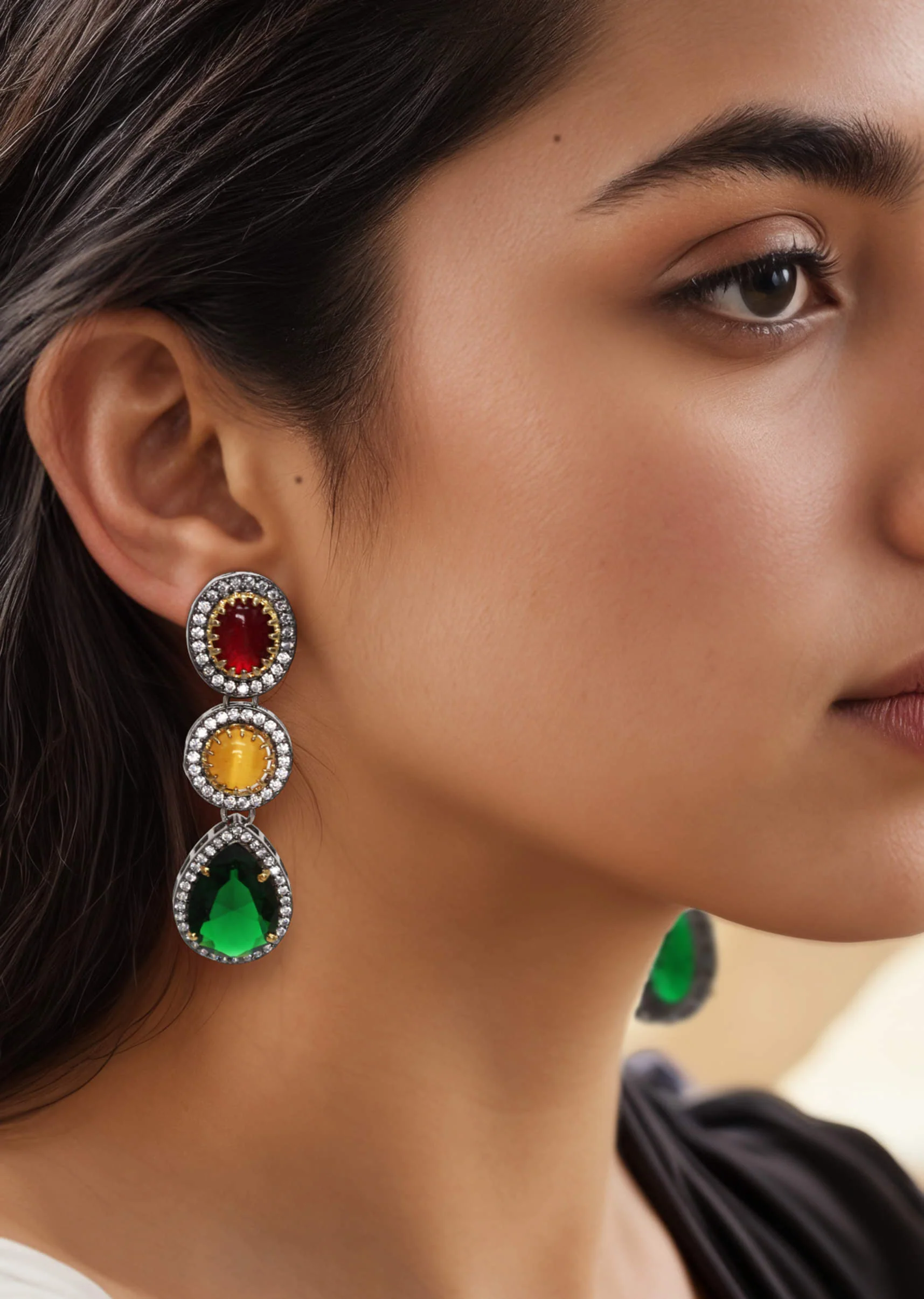 Multi Fusion Tiered Teardrop Danglers