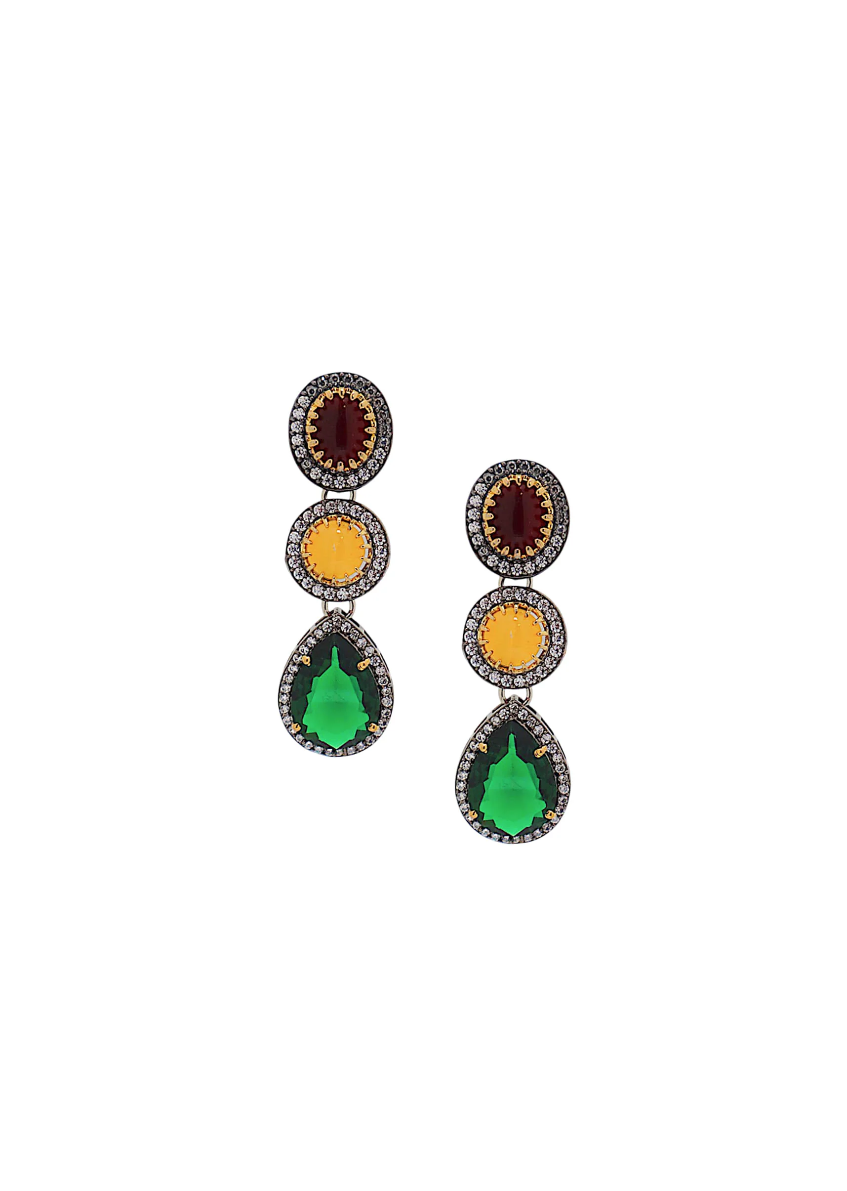 Multi Fusion Tiered Teardrop Danglers - Image 2