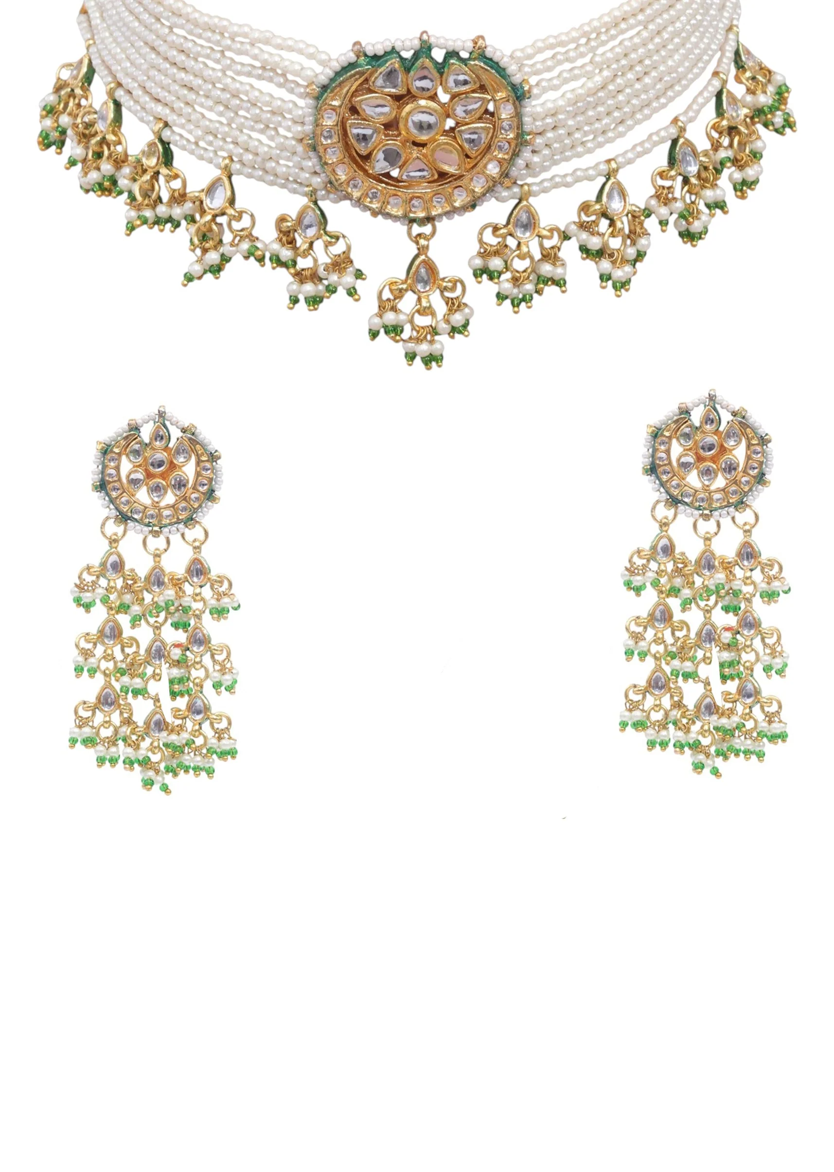 Multi Kundan Necklace Set - Image 2