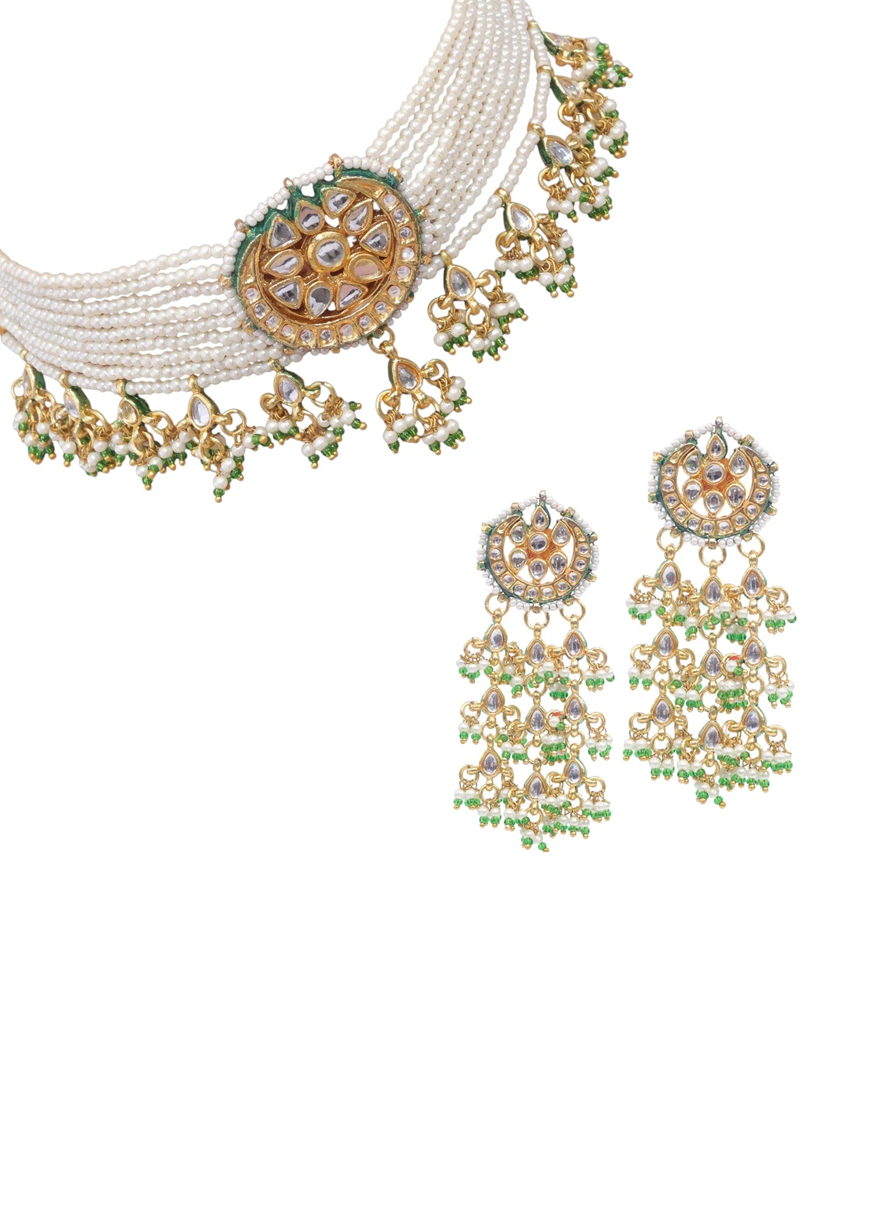 Multi Kundan Necklace Set - Image 3